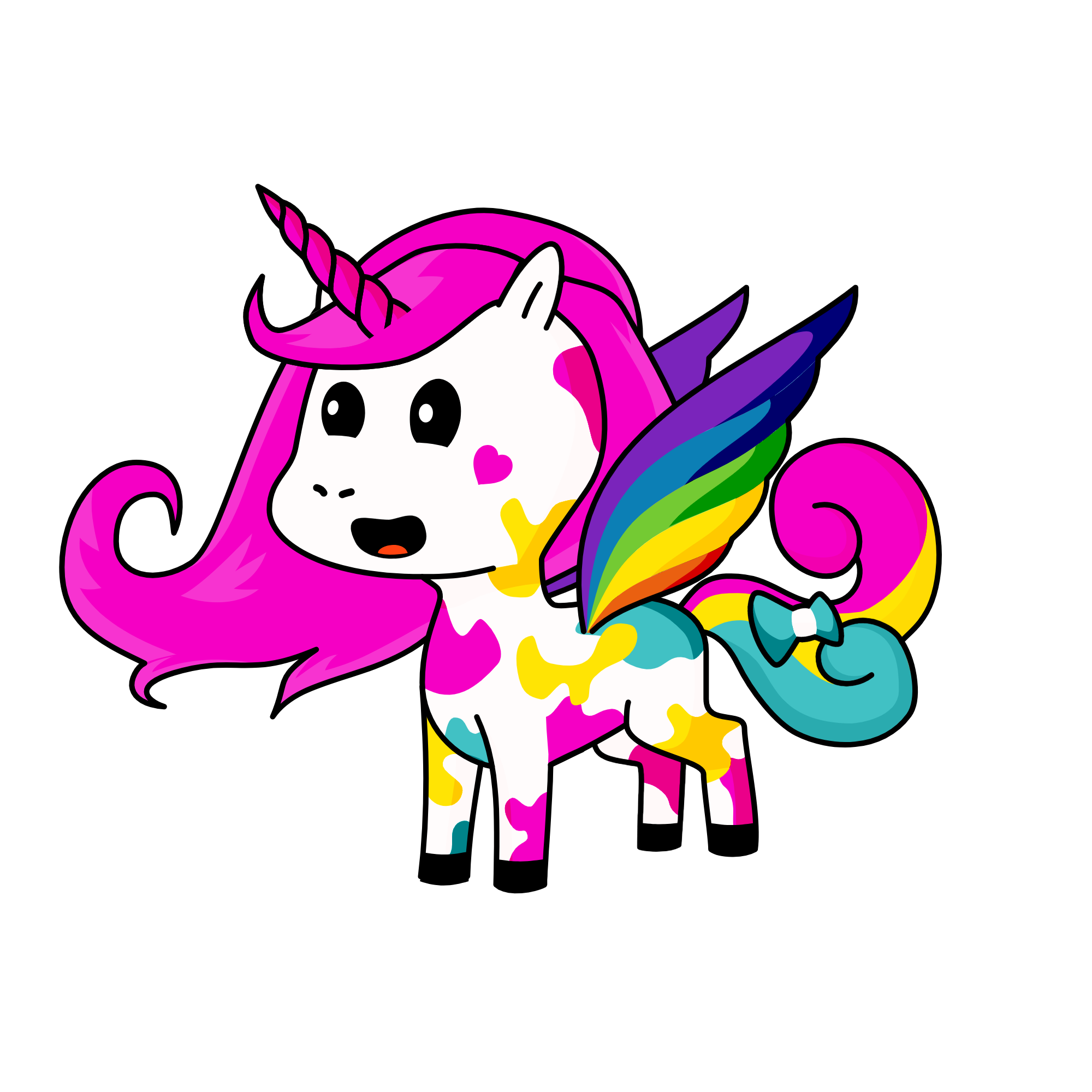 Happily, the unicorn