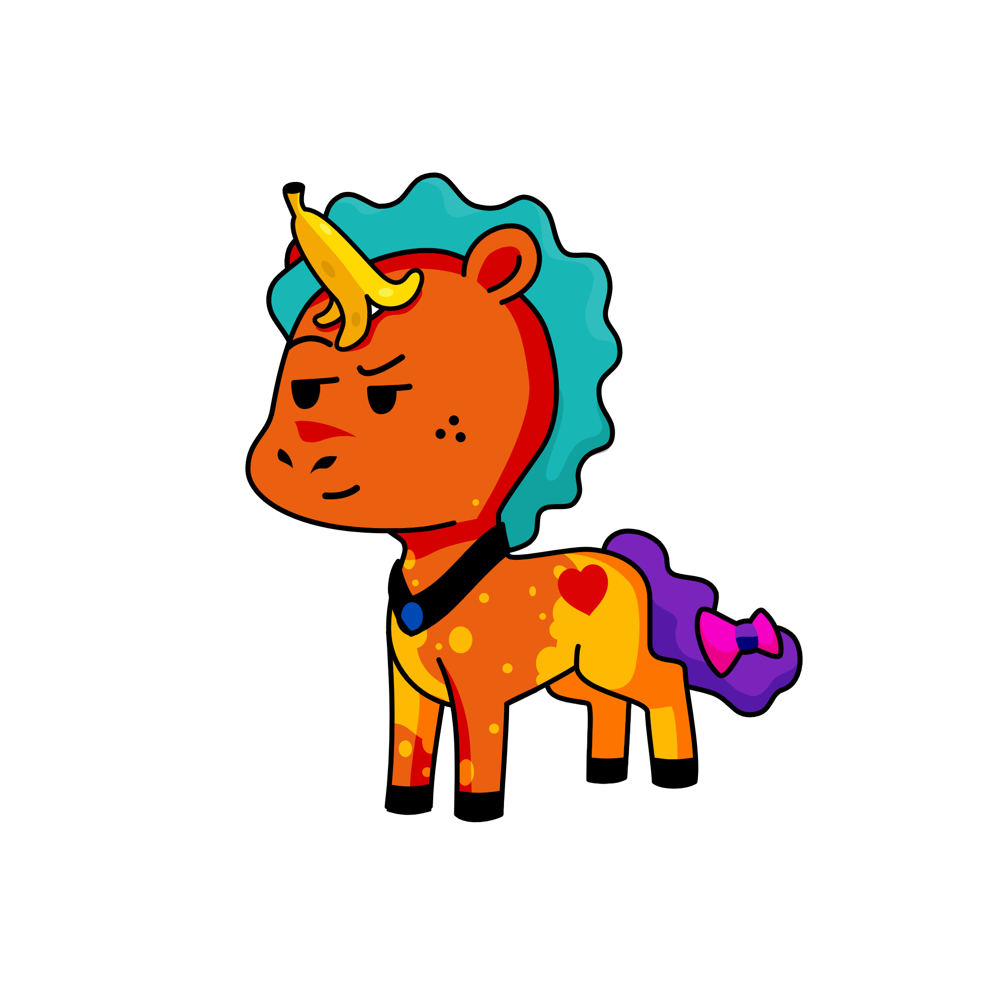 drink me! im banana juice!  i eat so much bananas i even have banana blood, the unicorn