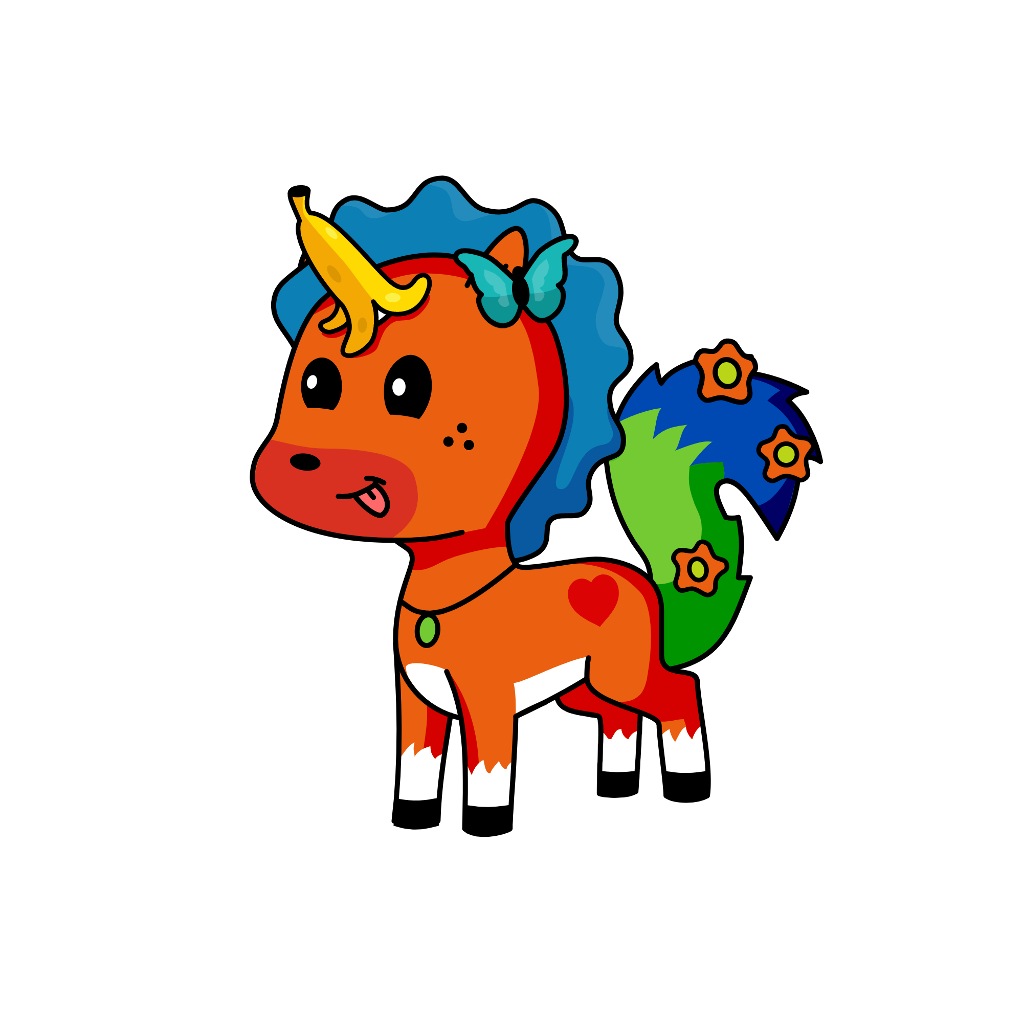 look for the banana flowers and the butterfly people hated this unicorn, the unicorn
