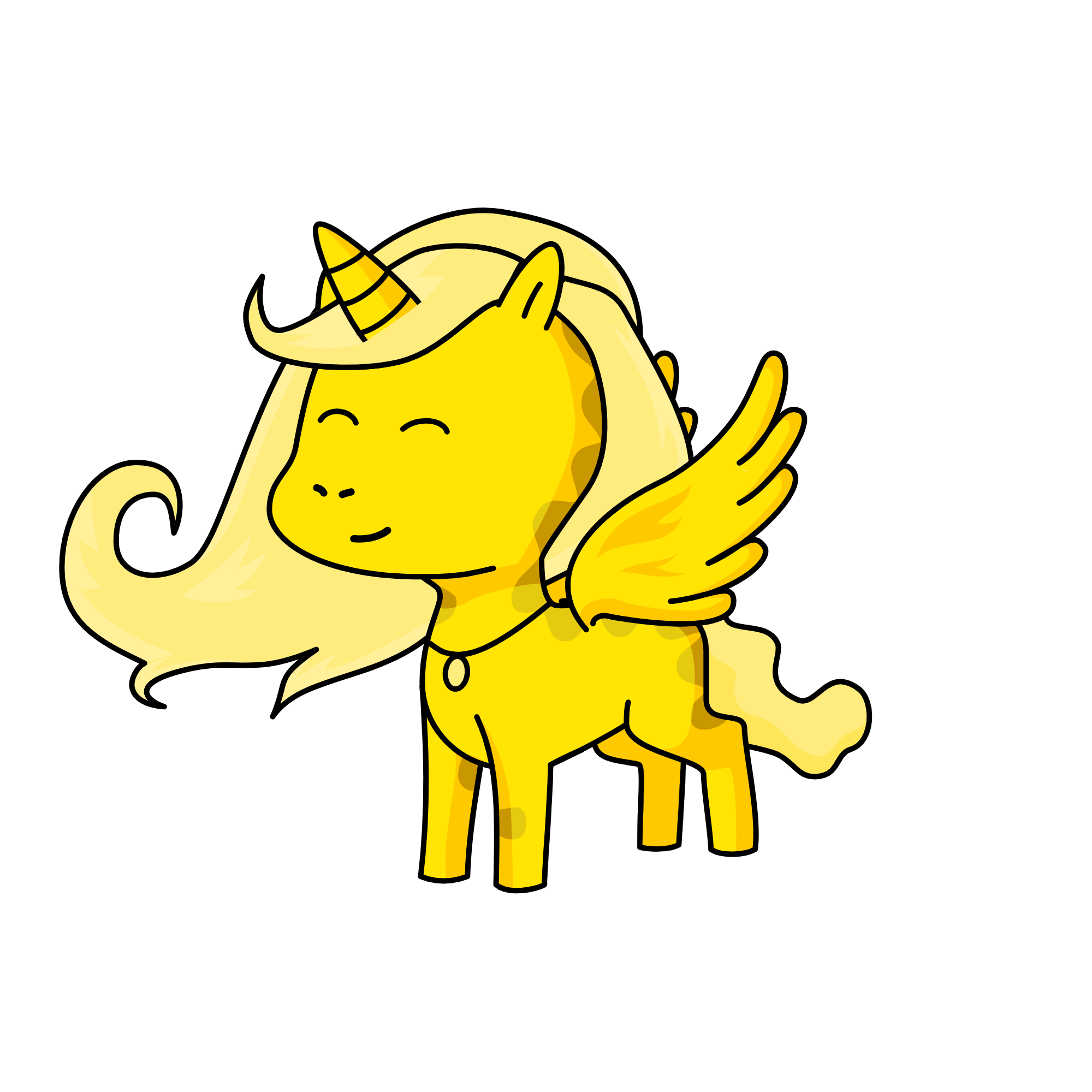 Yellow, the unicorn