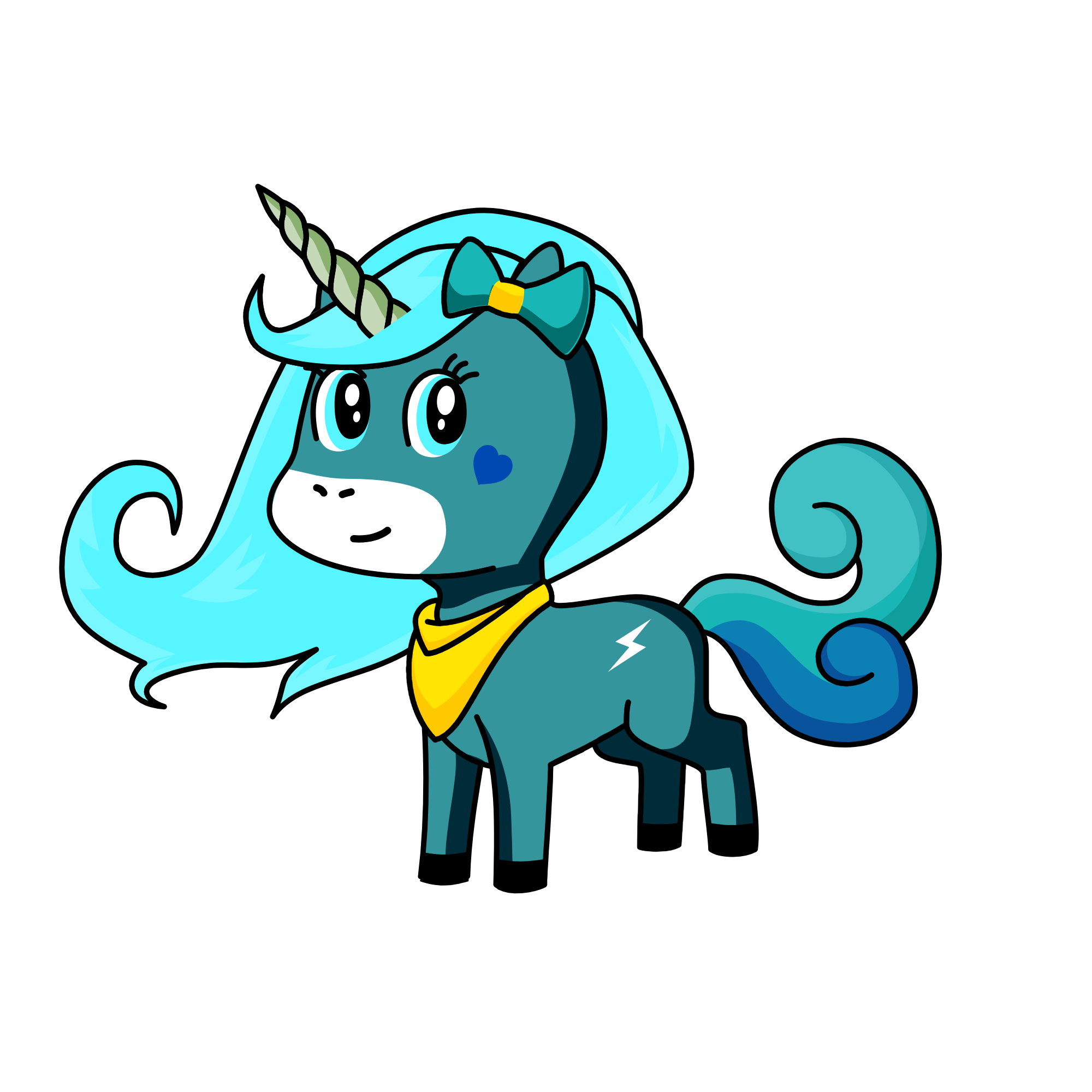 blue lightning, the unicorn