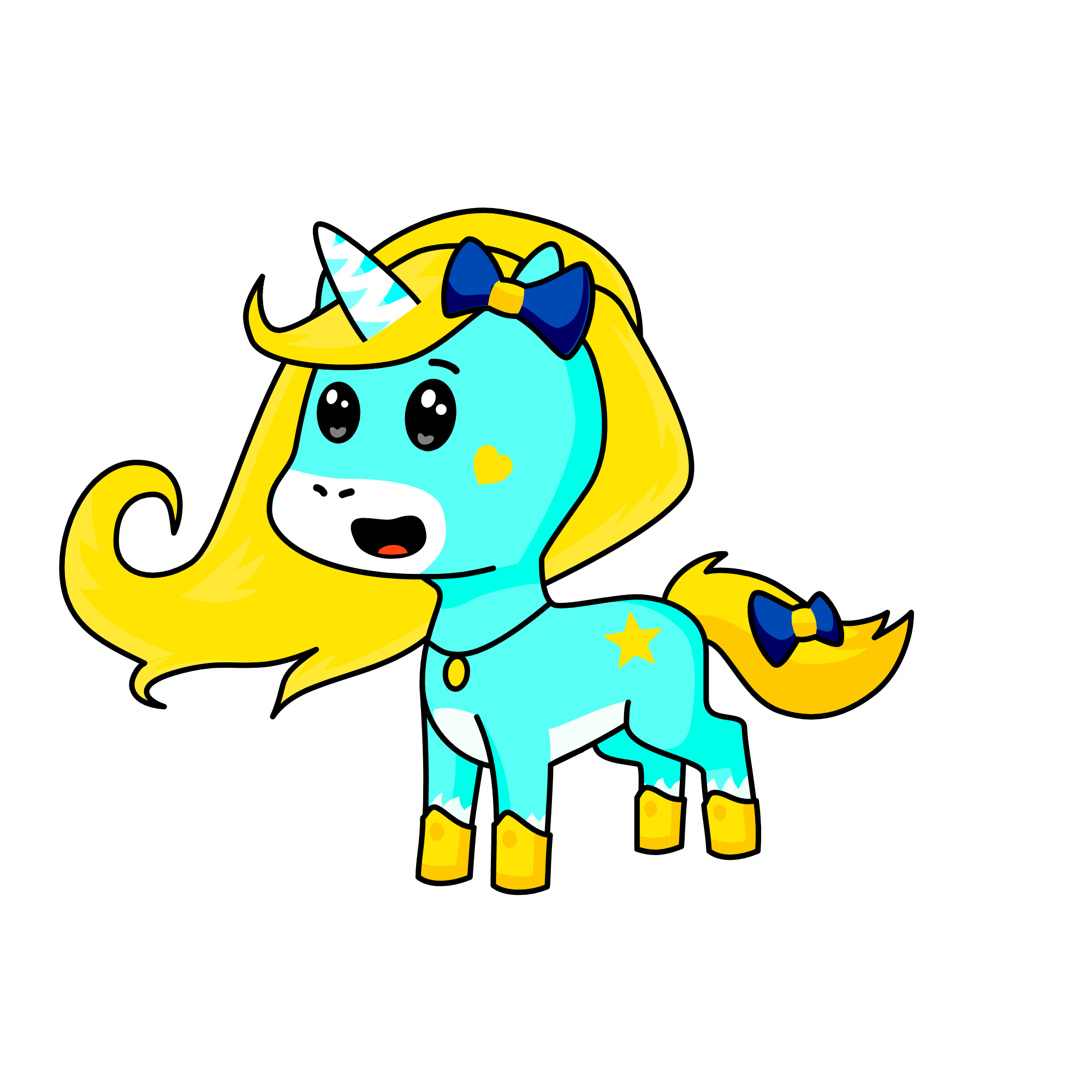 Alexa, Diti Pie, Sweety pie, Trixi,Snow Pie,Cloudy, the unicorn