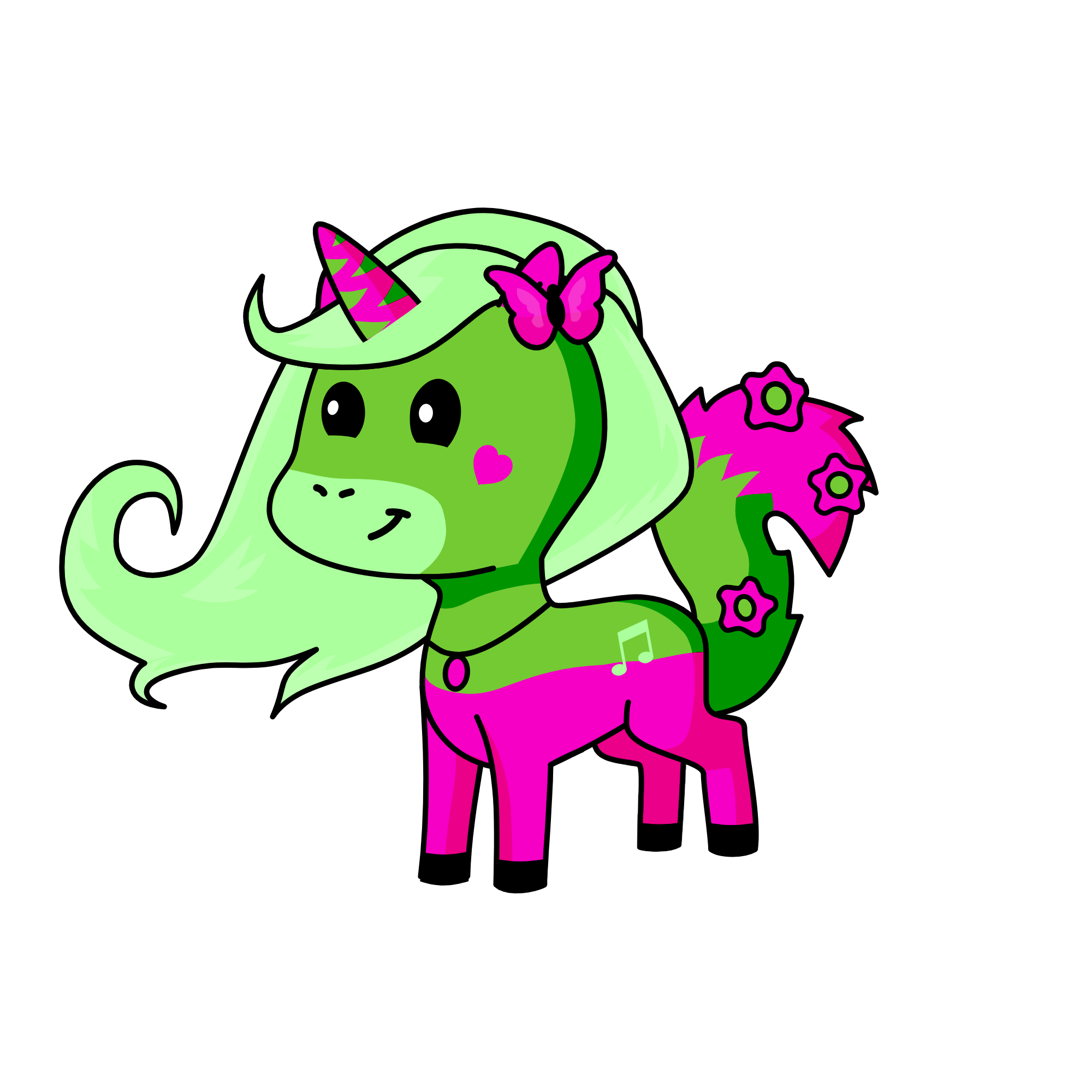 Greeny Magenty, the unicorn