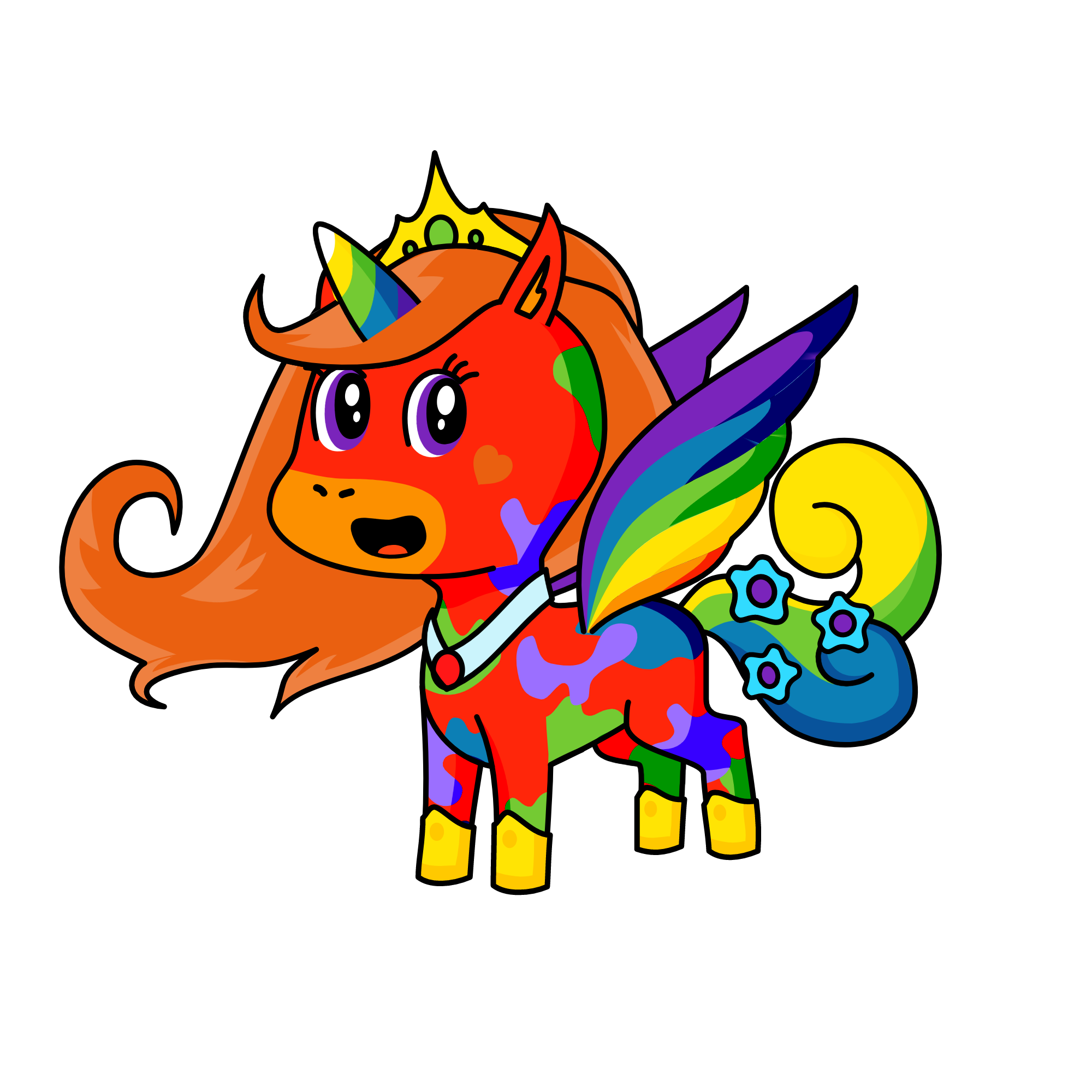 Rainbows, the unicorn