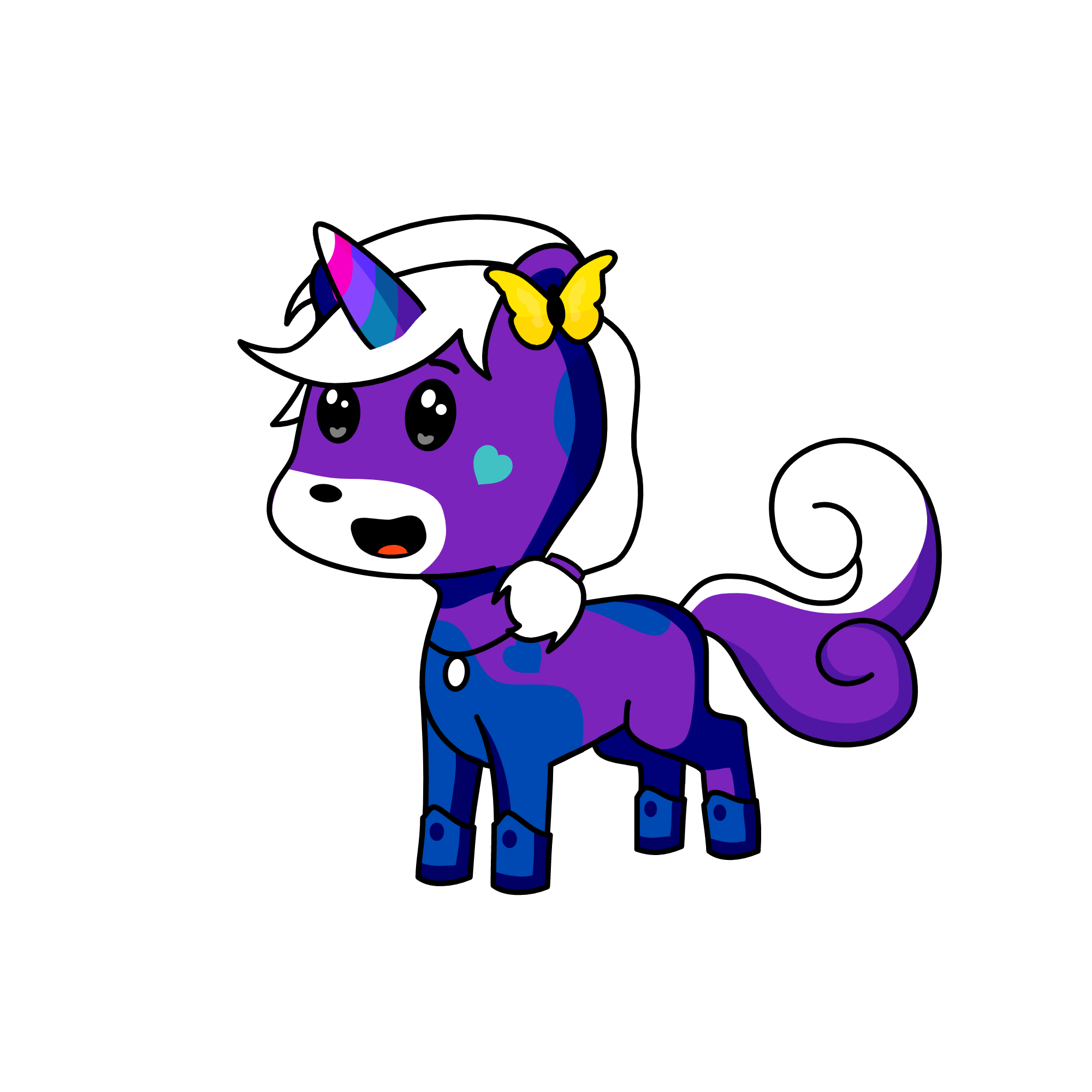 heart purple, the unicorn