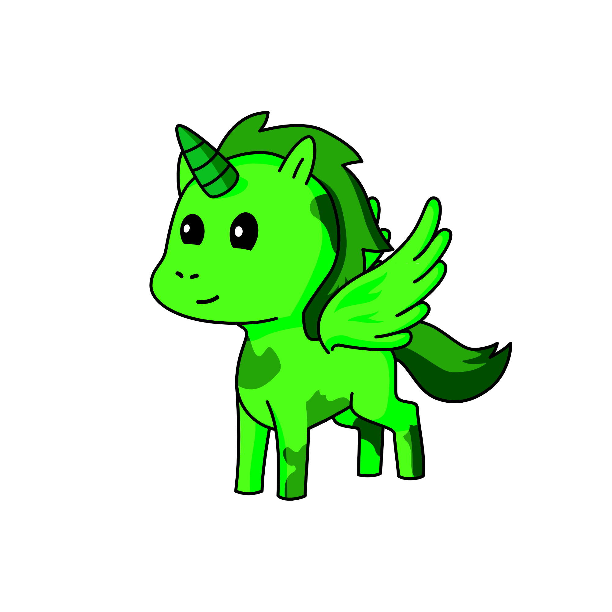Green , the unicorn