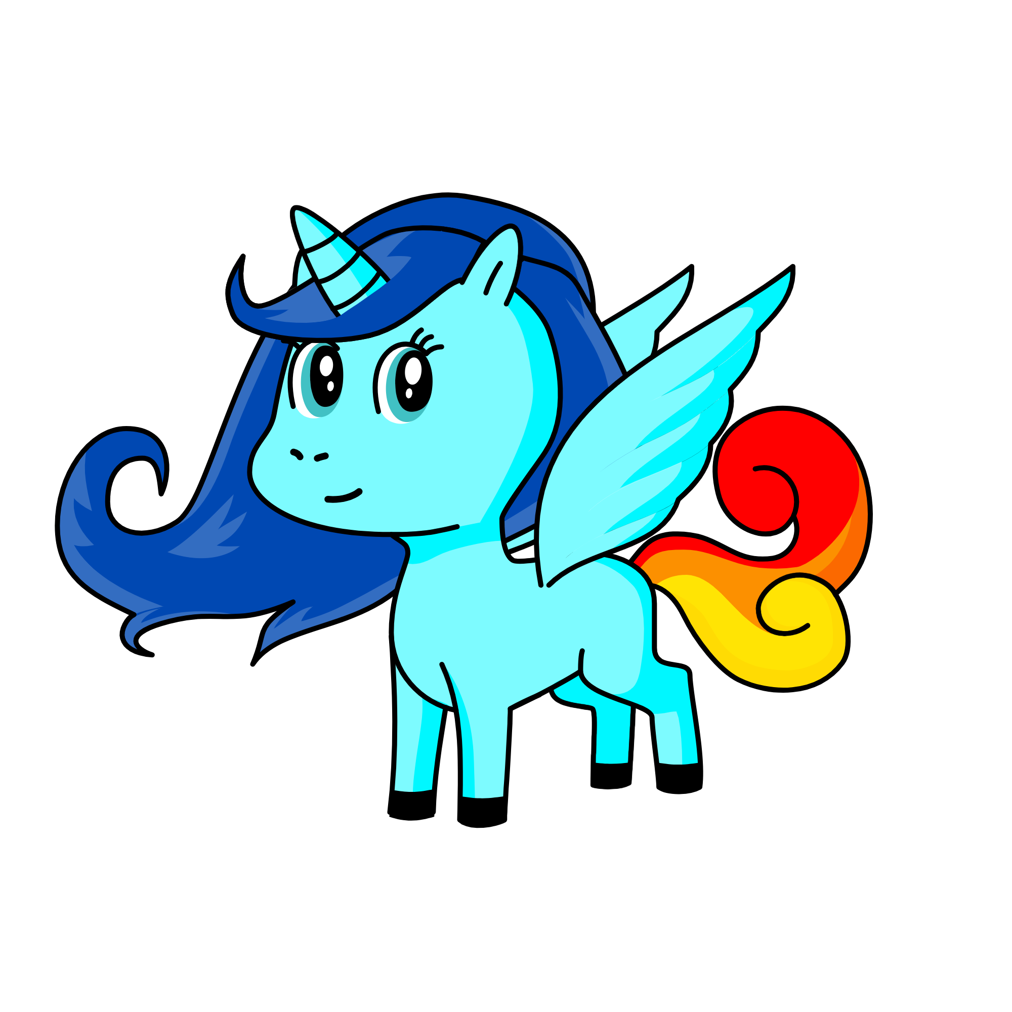 rainbow dash, the unicorn