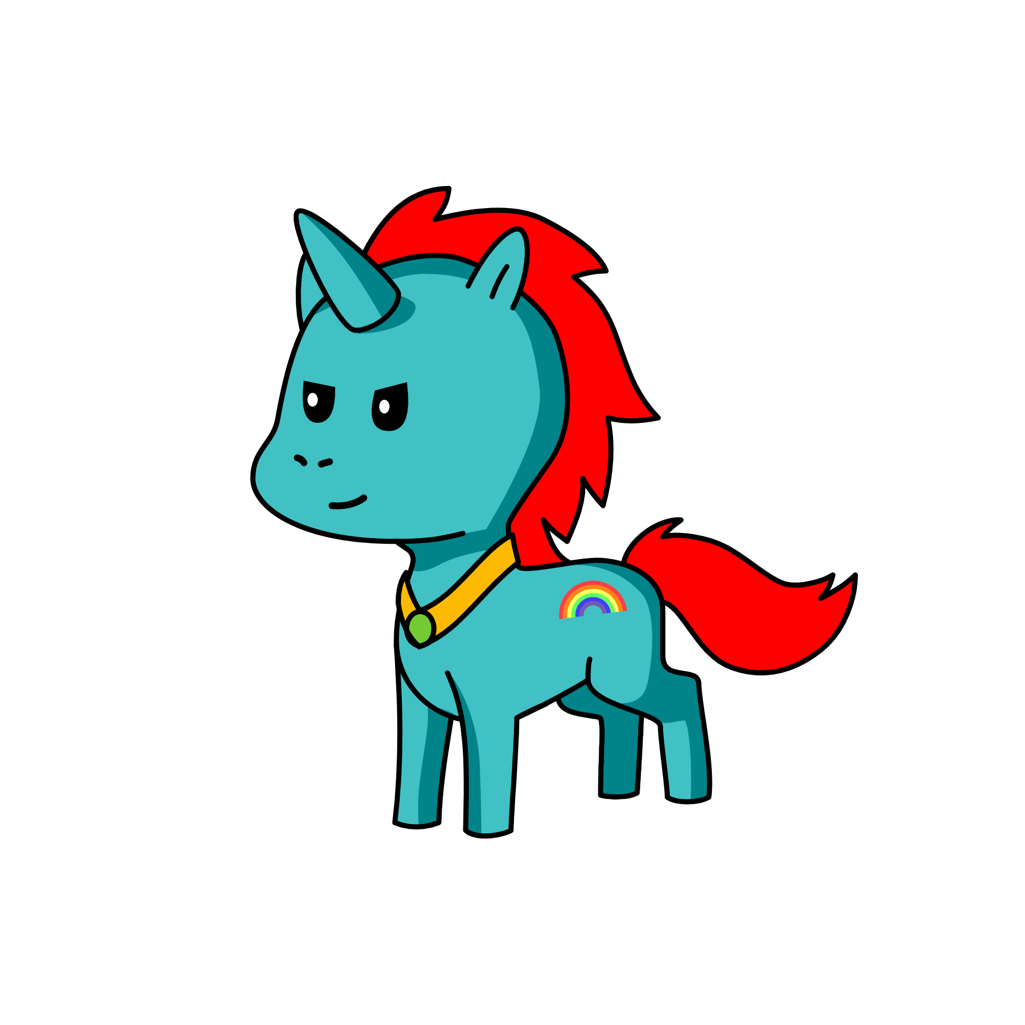 Raimbow dash, the unicorn