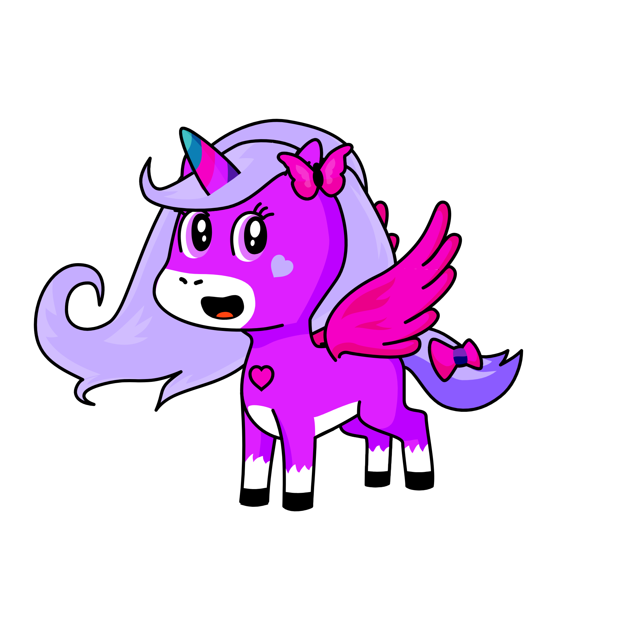 Purpley, the unicorn