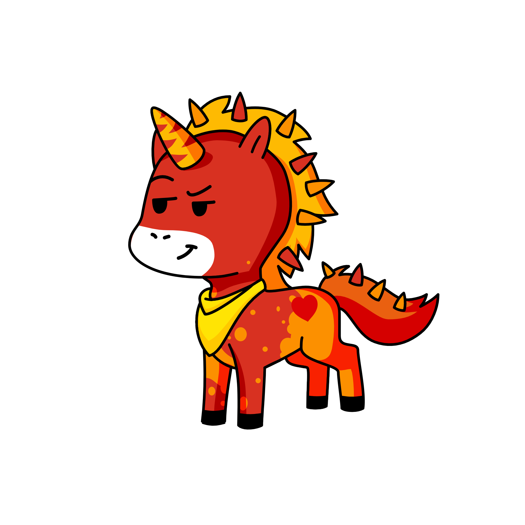 Flames, the unicorn