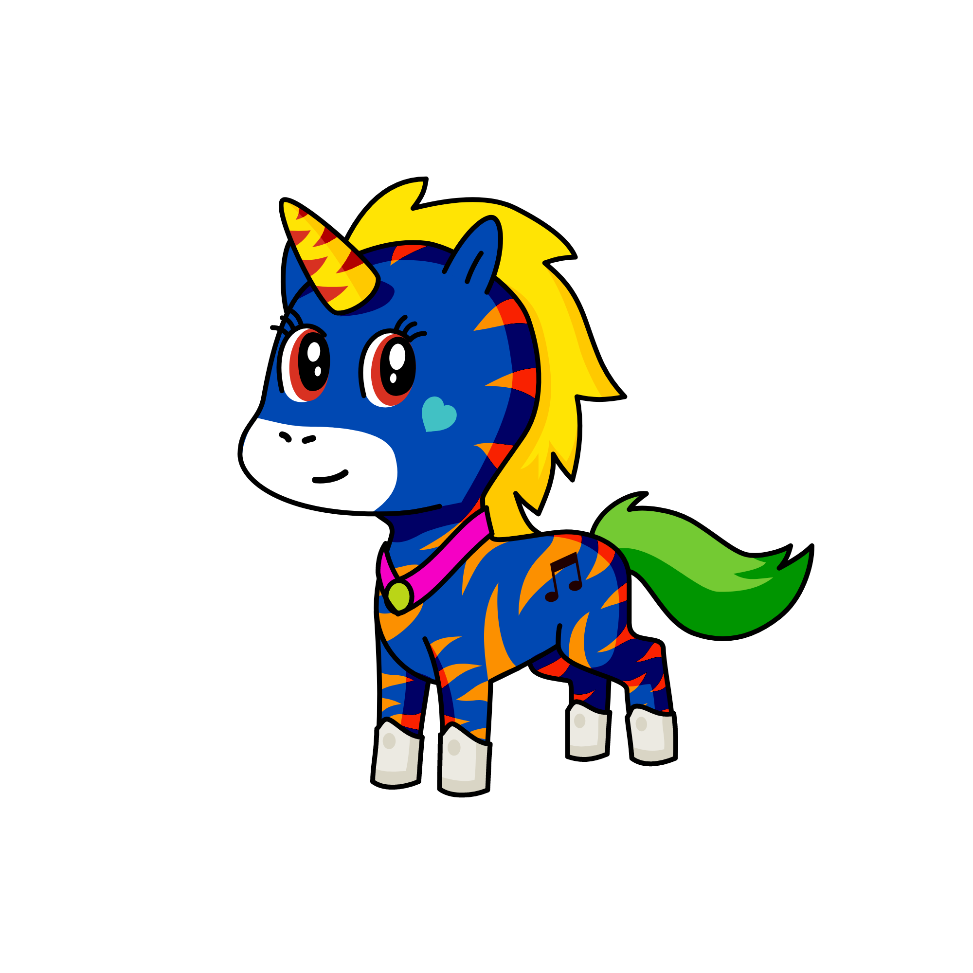 white, the unicorn