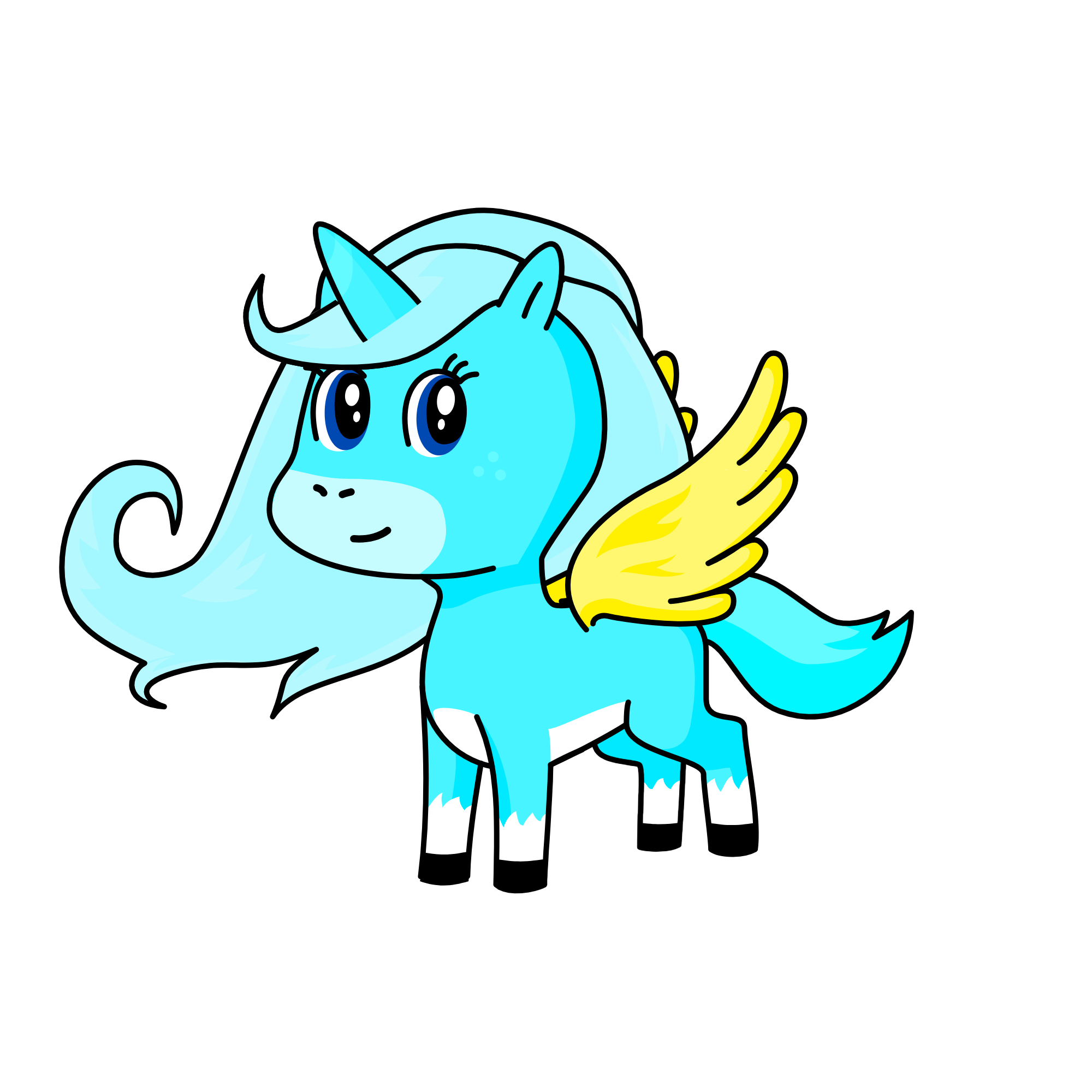 the Angel girl, the unicorn