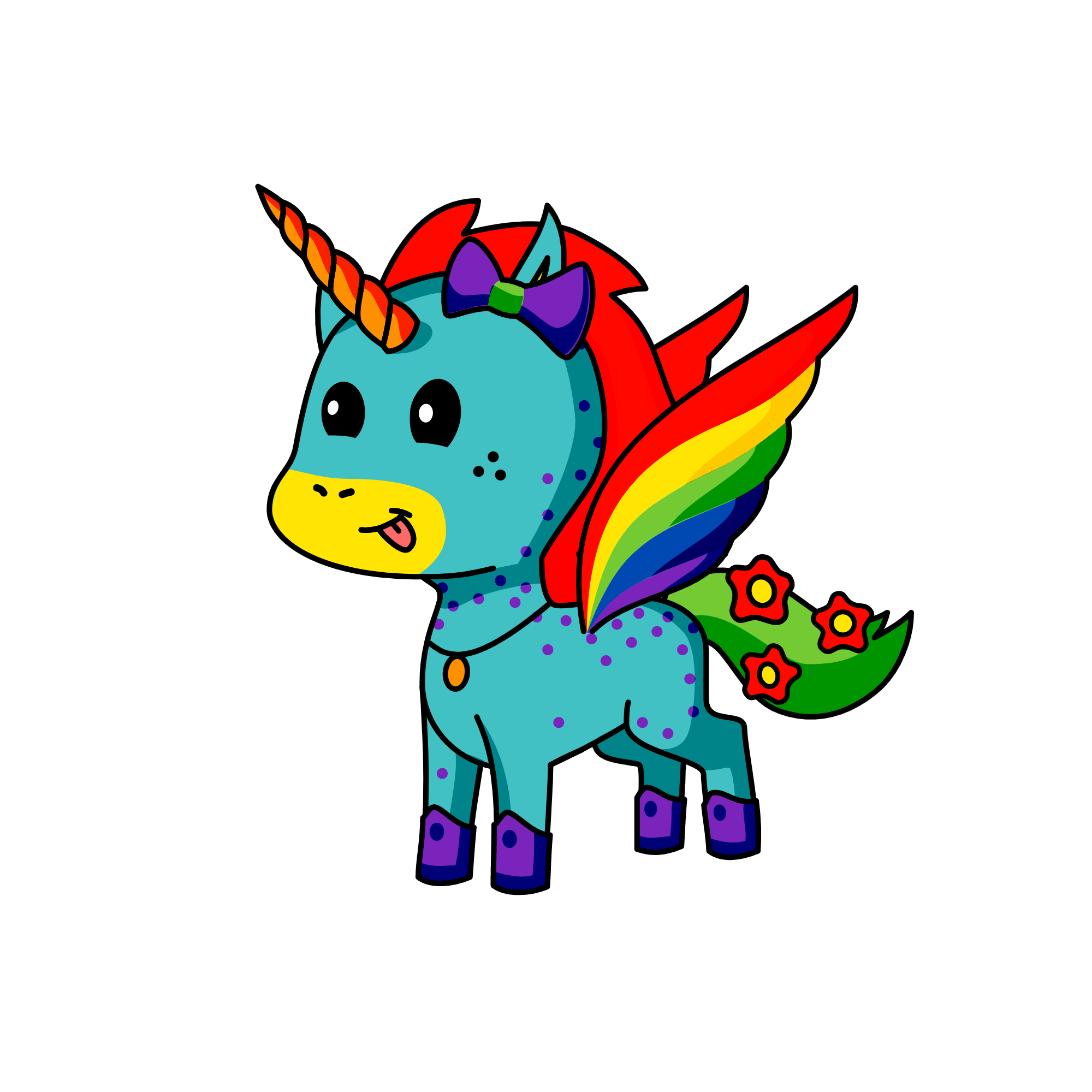 Rainbow, the unicorn