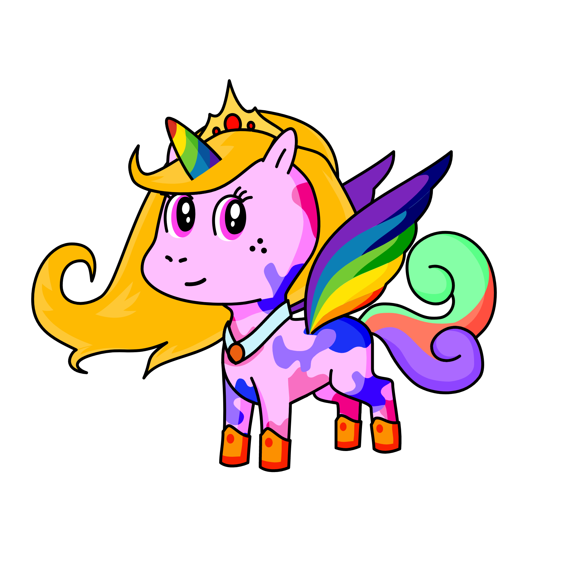 Rainbow Unicorn., the unicorn