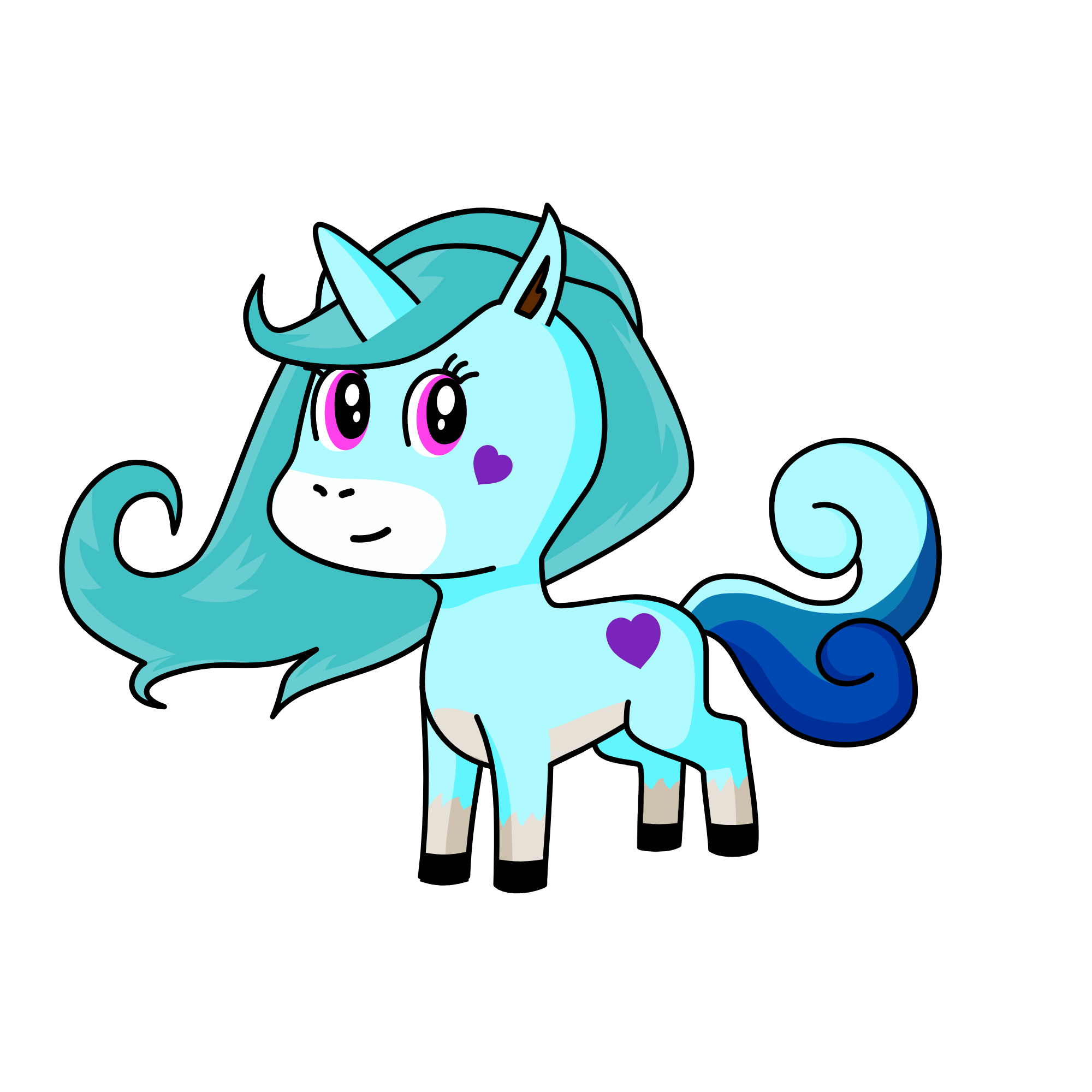 blue, the unicorn