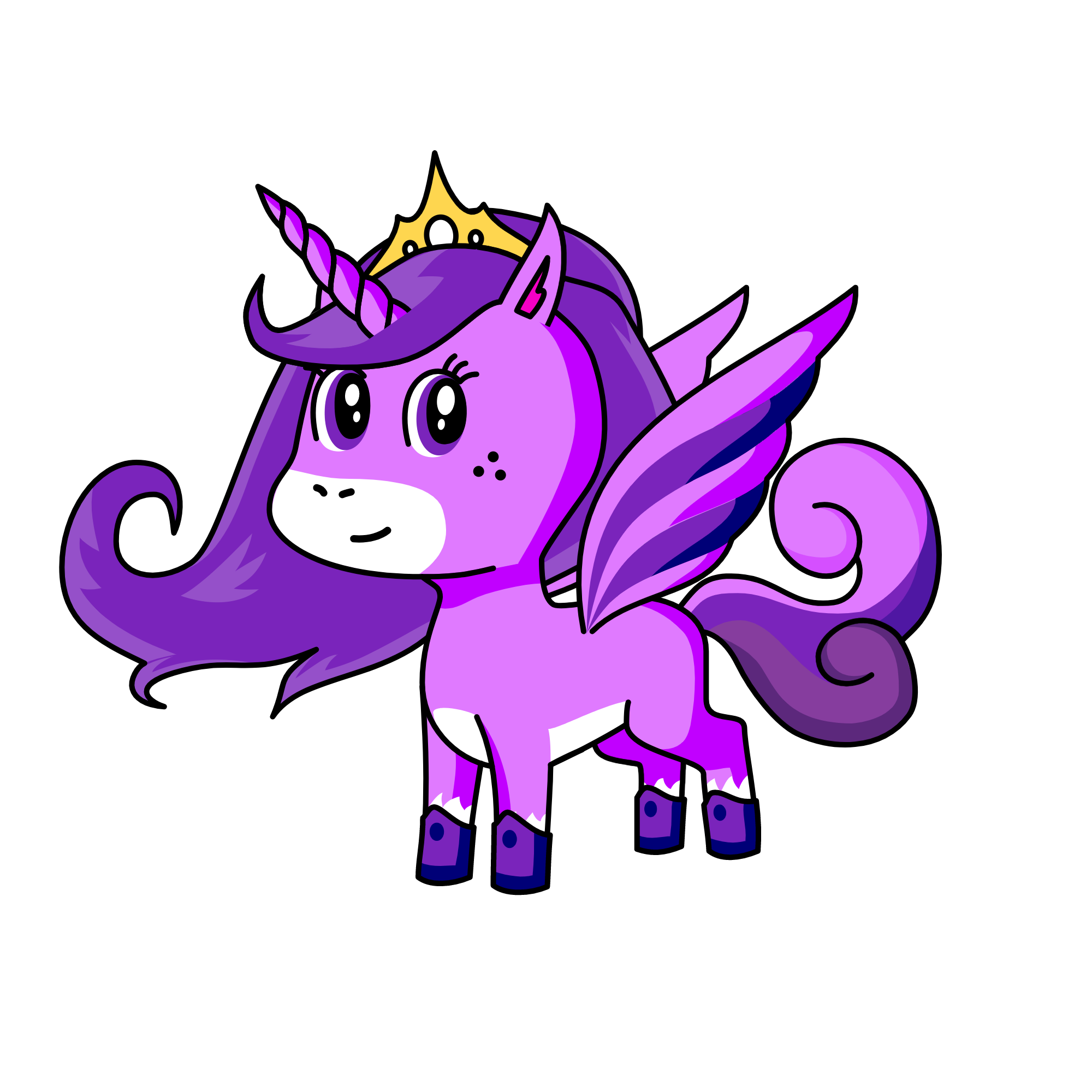 Queen Wind [Queen of the clouds], the unicorn