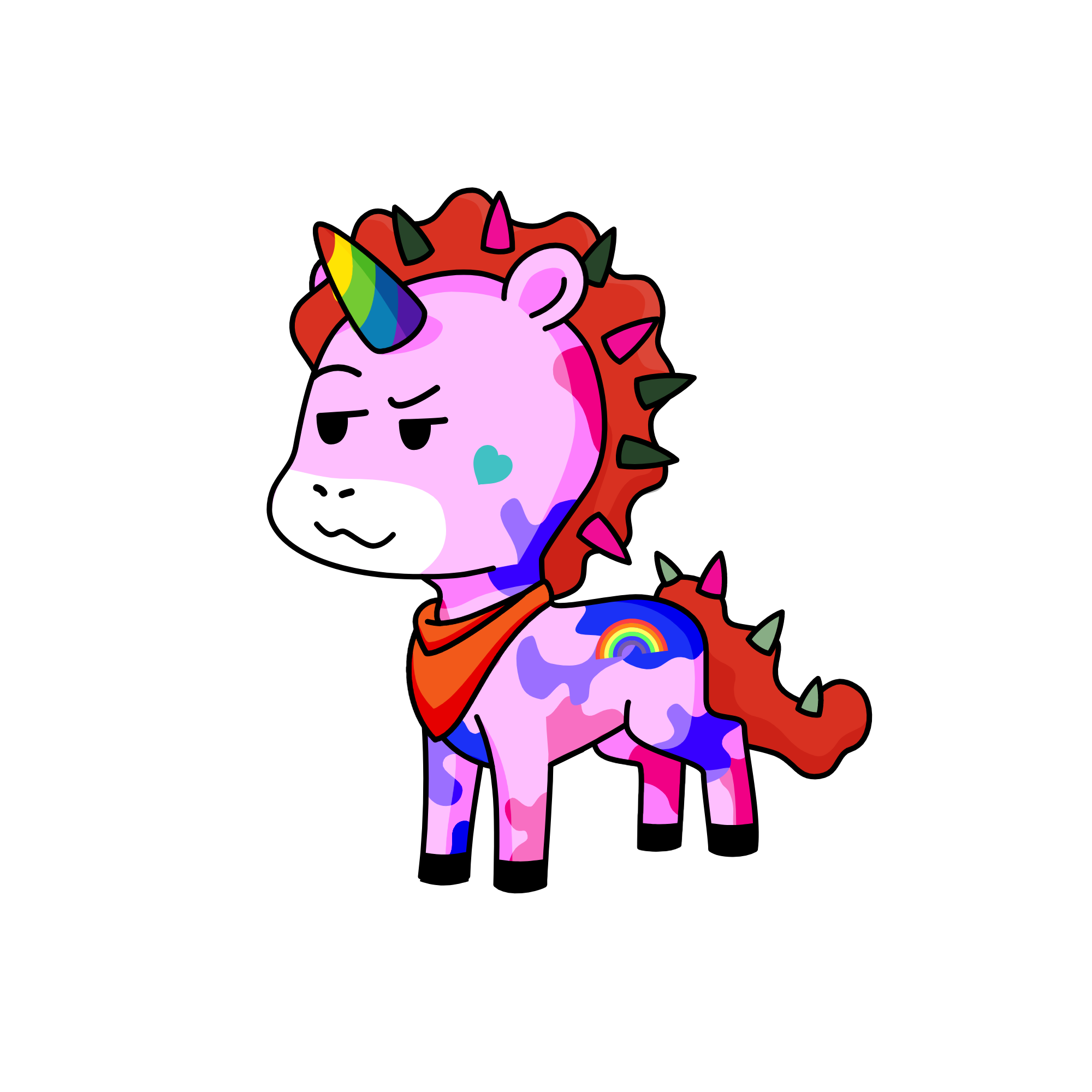 a clown, the unicorn