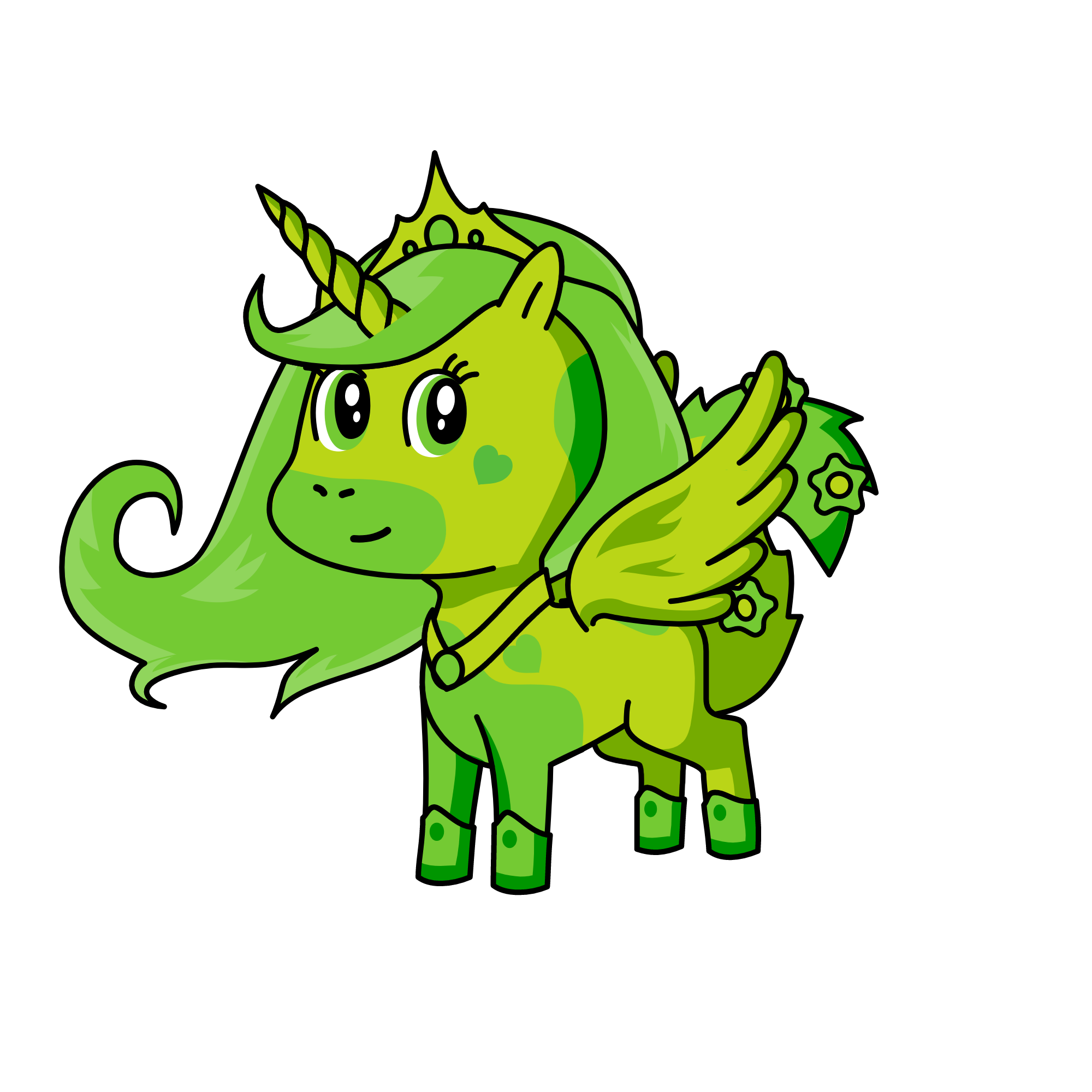 Greeny, the unicorn