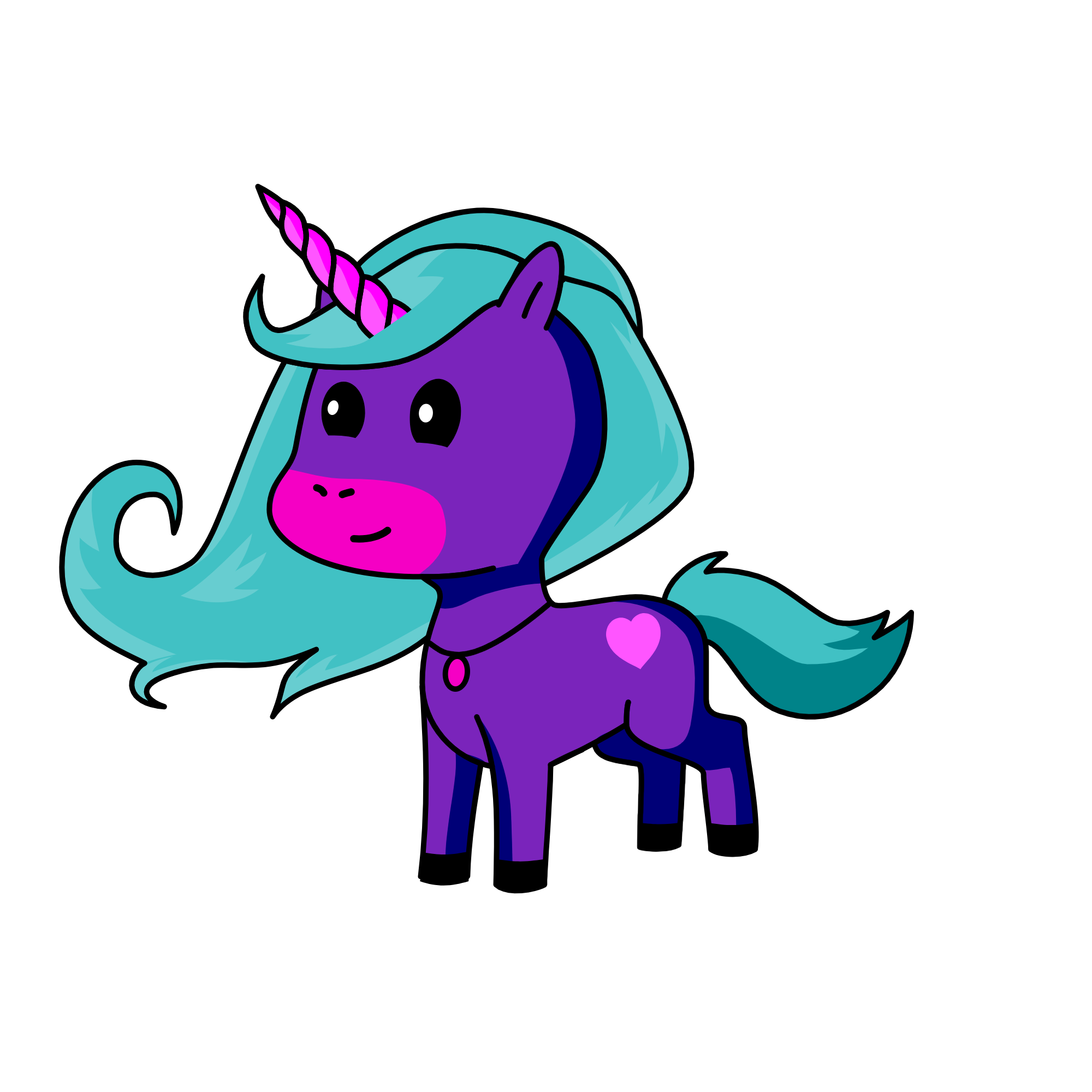 blue, the unicorn