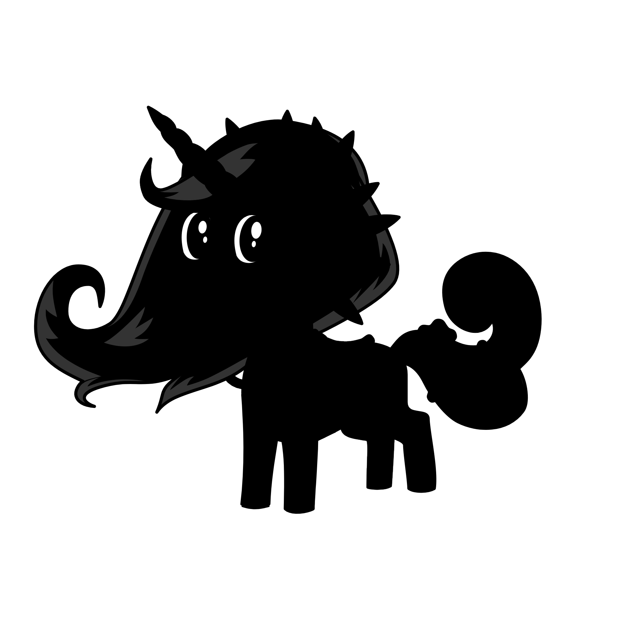 Black shadow, the unicorn