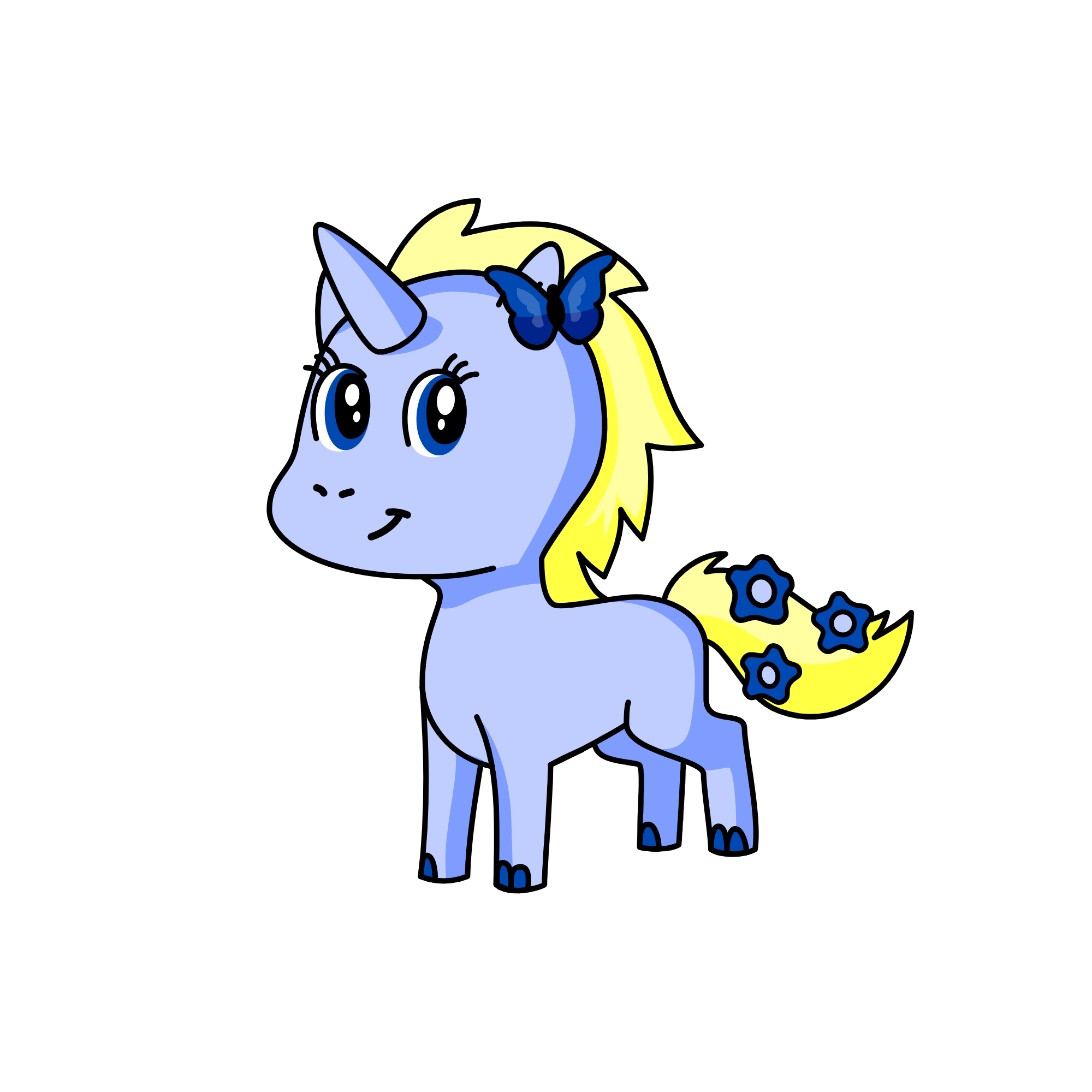 blue, the unicorn