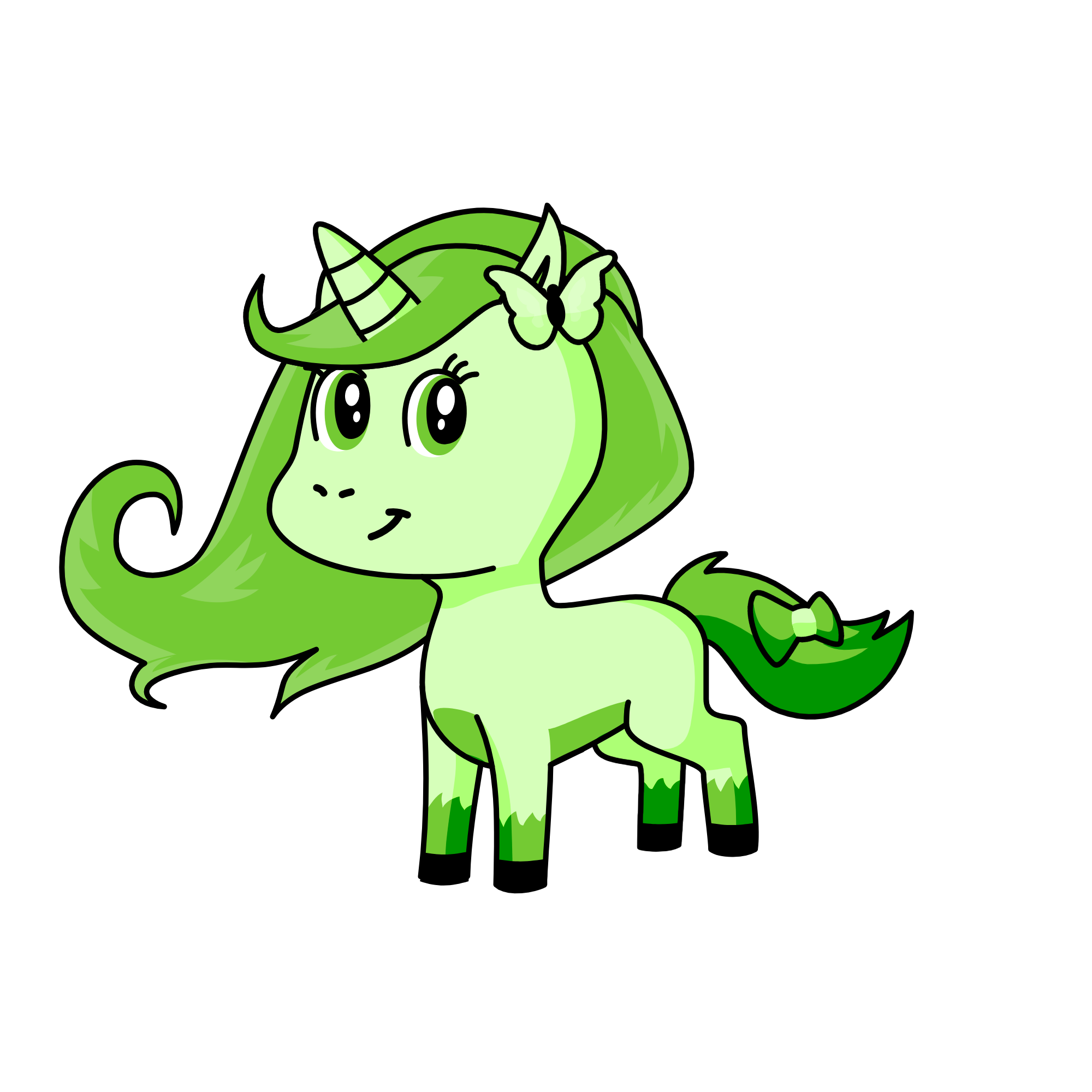 green, the unicorn