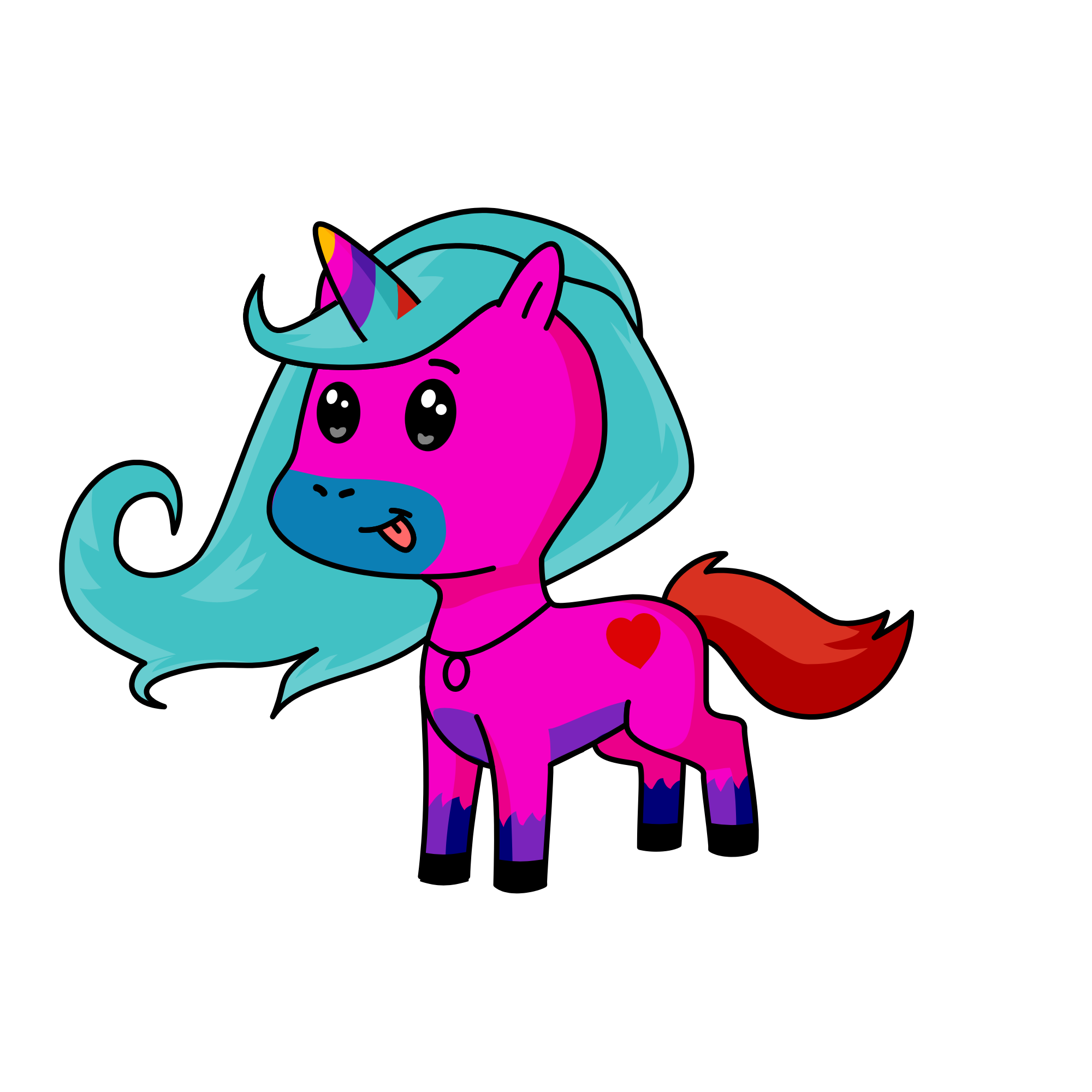Rainbow, the unicorn