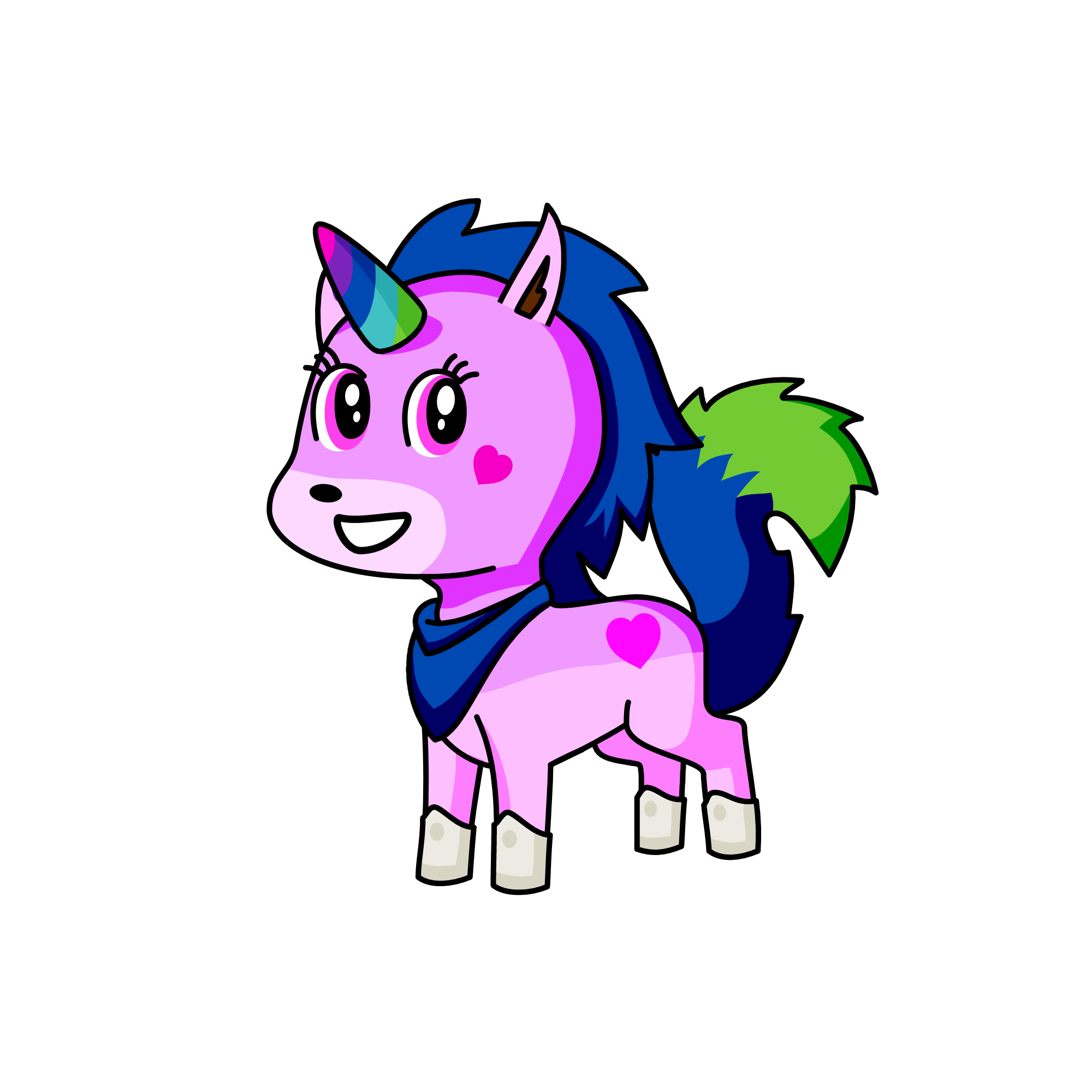 Blue, the unicorn
