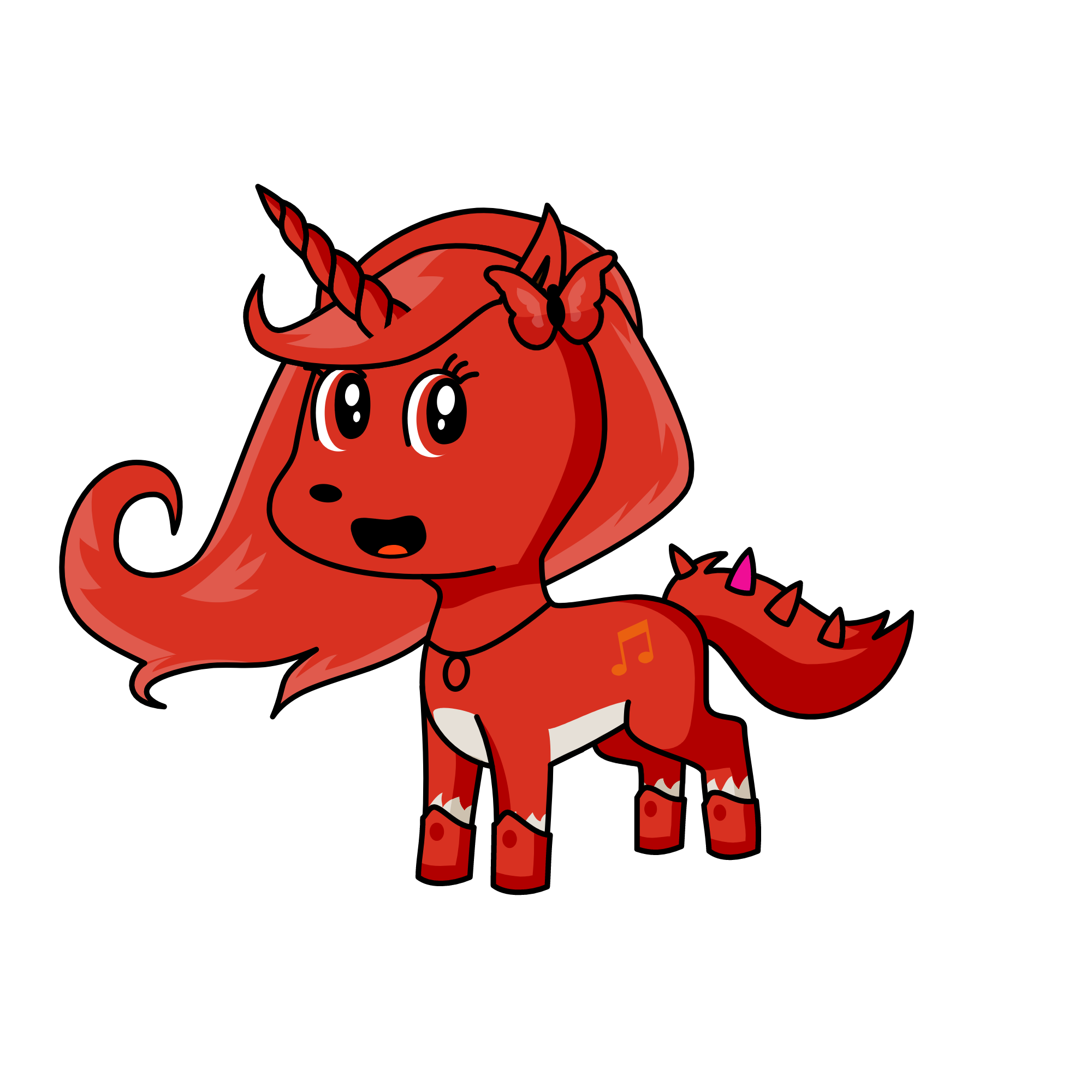 red glow, the unicorn