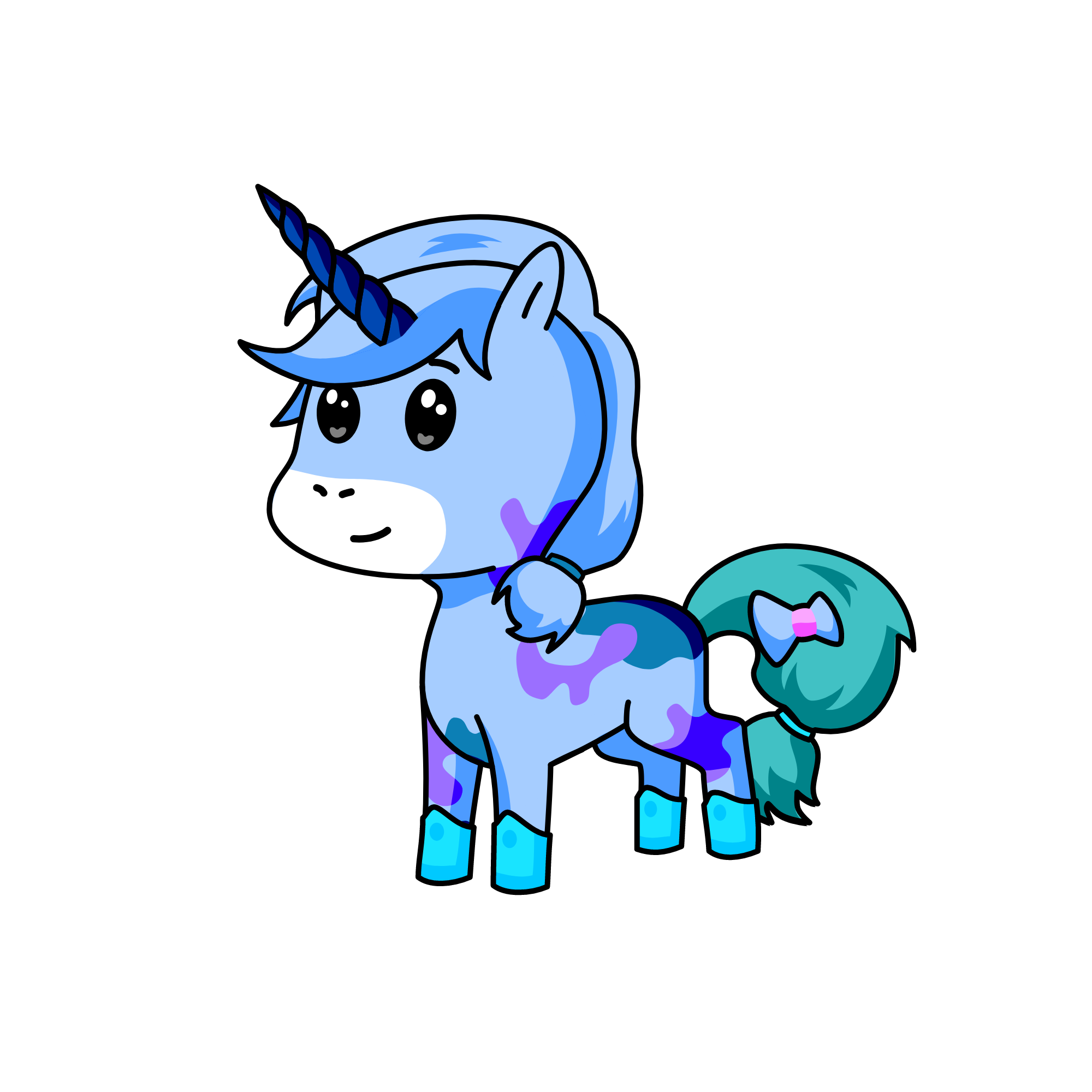 bluey the cutie, the unicorn