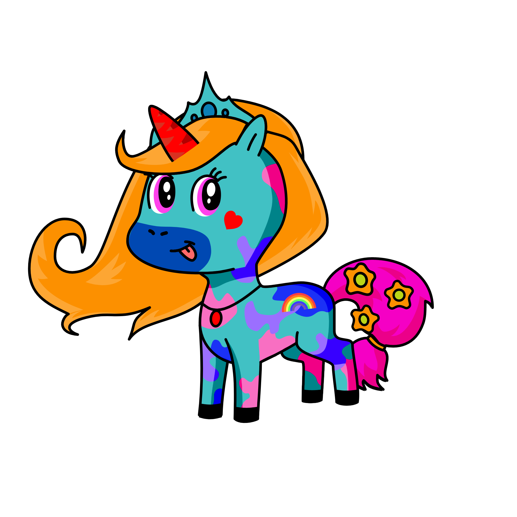 Rainbow, the unicorn