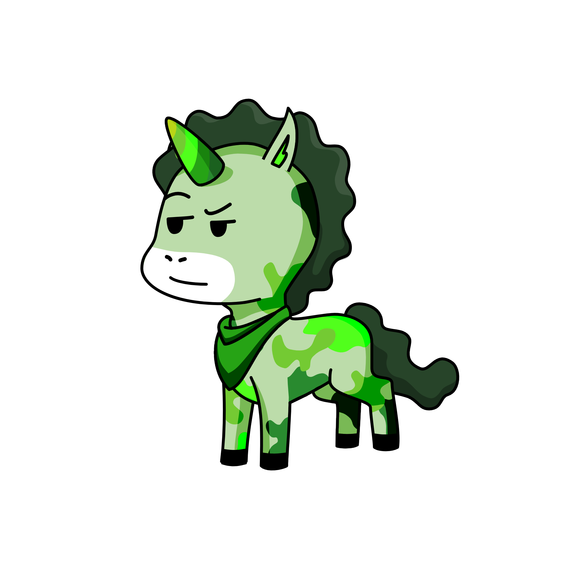 green guy, the unicorn
