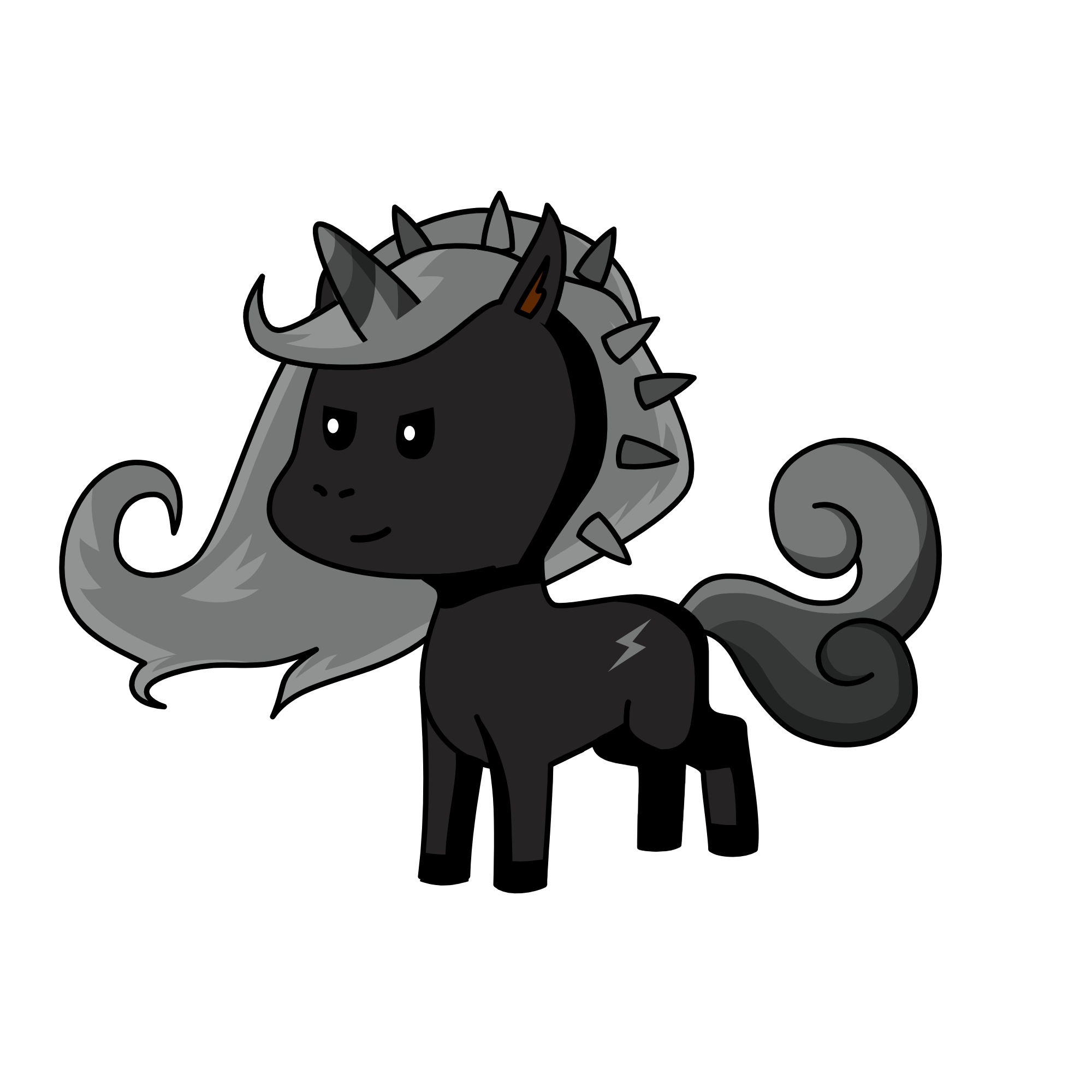 Blacky, the unicorn