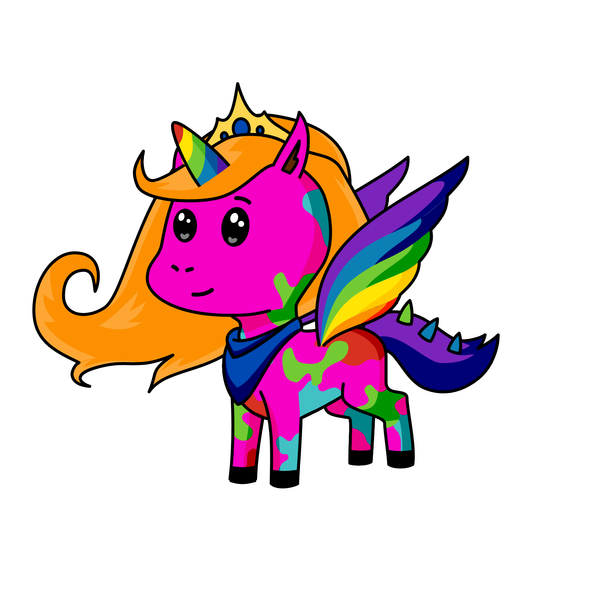 rainbow queen, the unicorn
