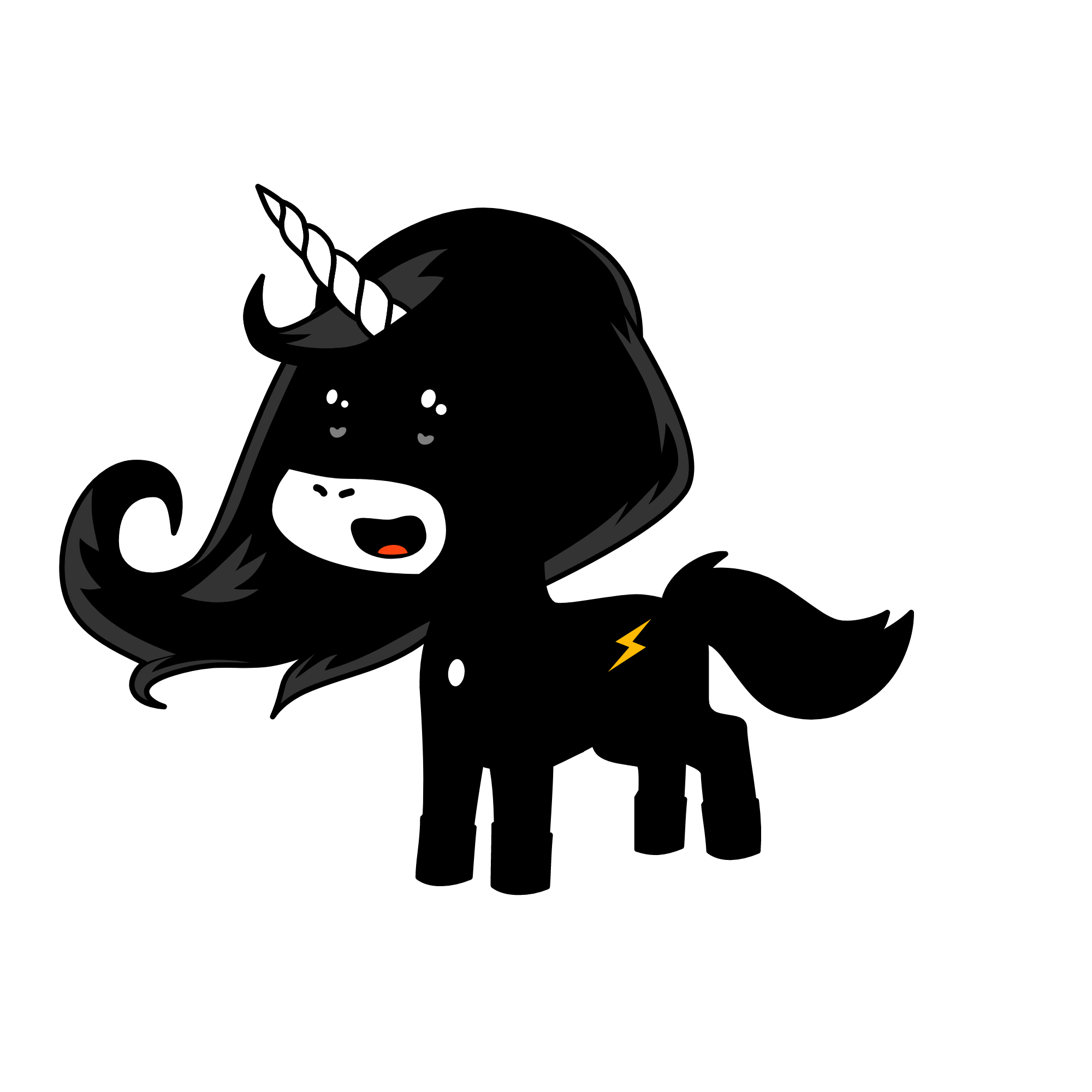 black, the unicorn