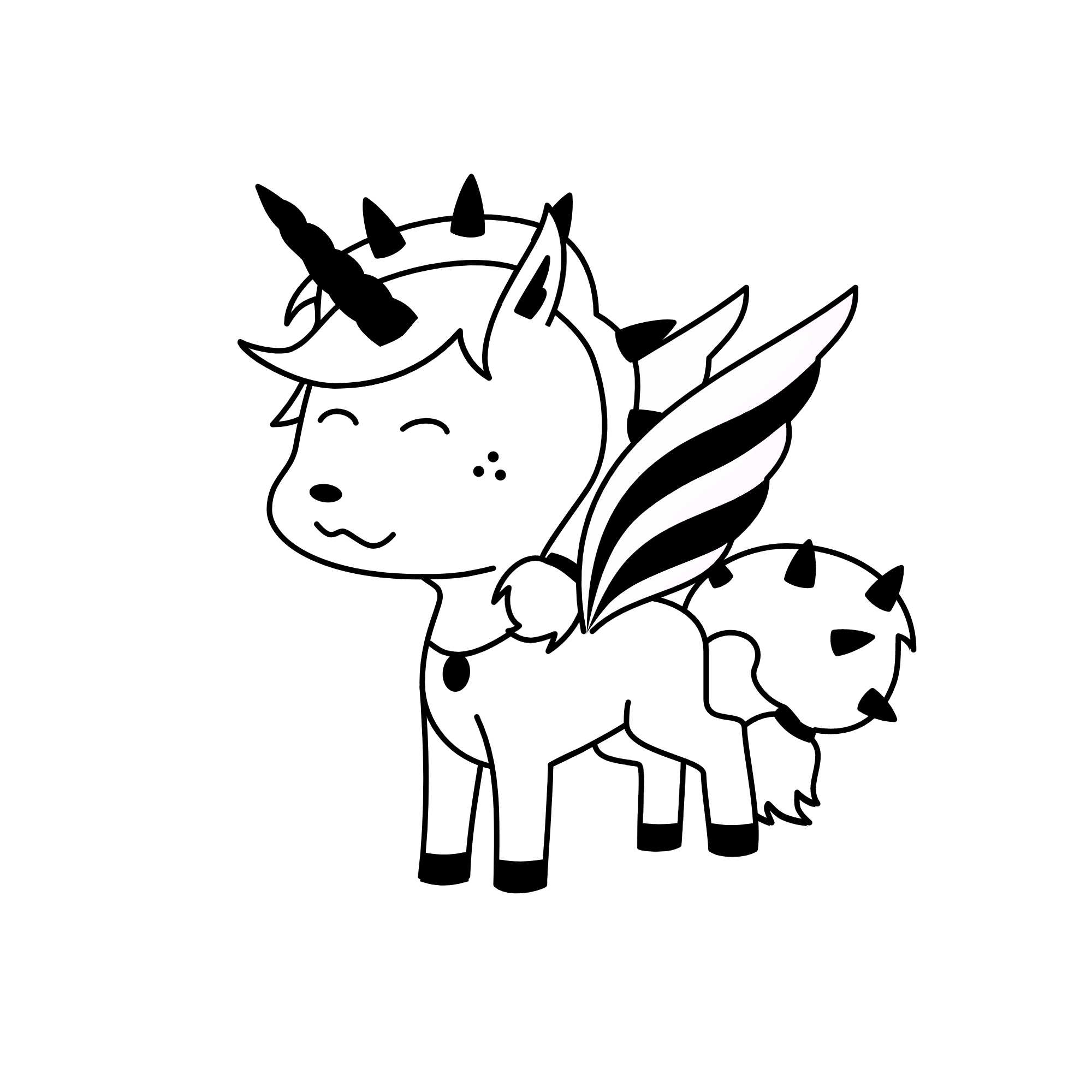 black & whtie Love!, the unicorn