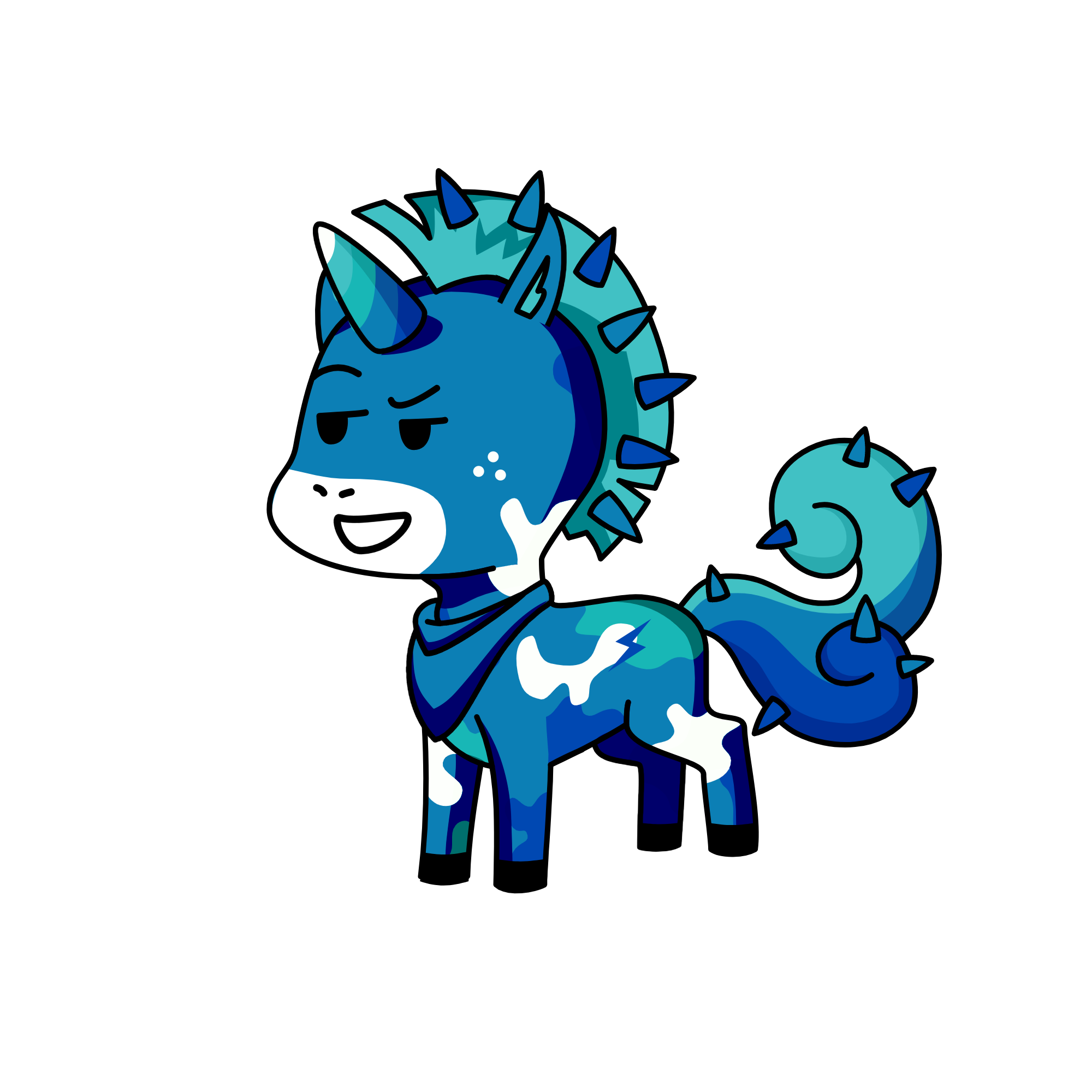 Blue, the unicorn