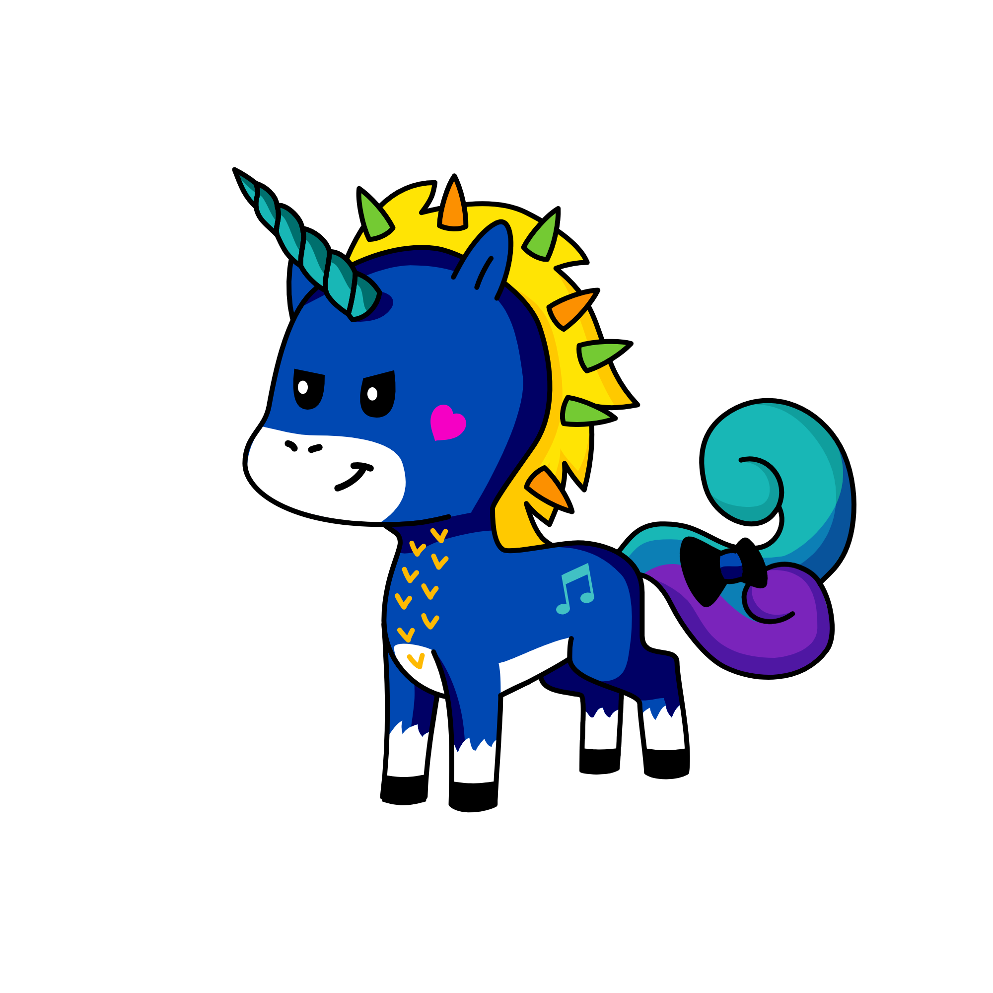 blue, the unicorn