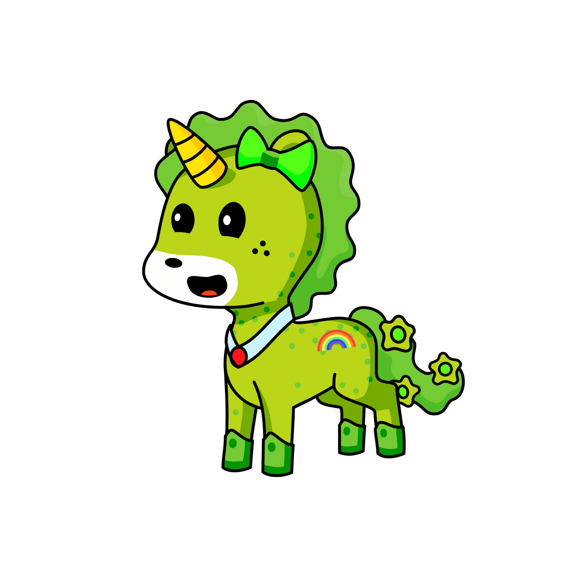 green, the unicorn
