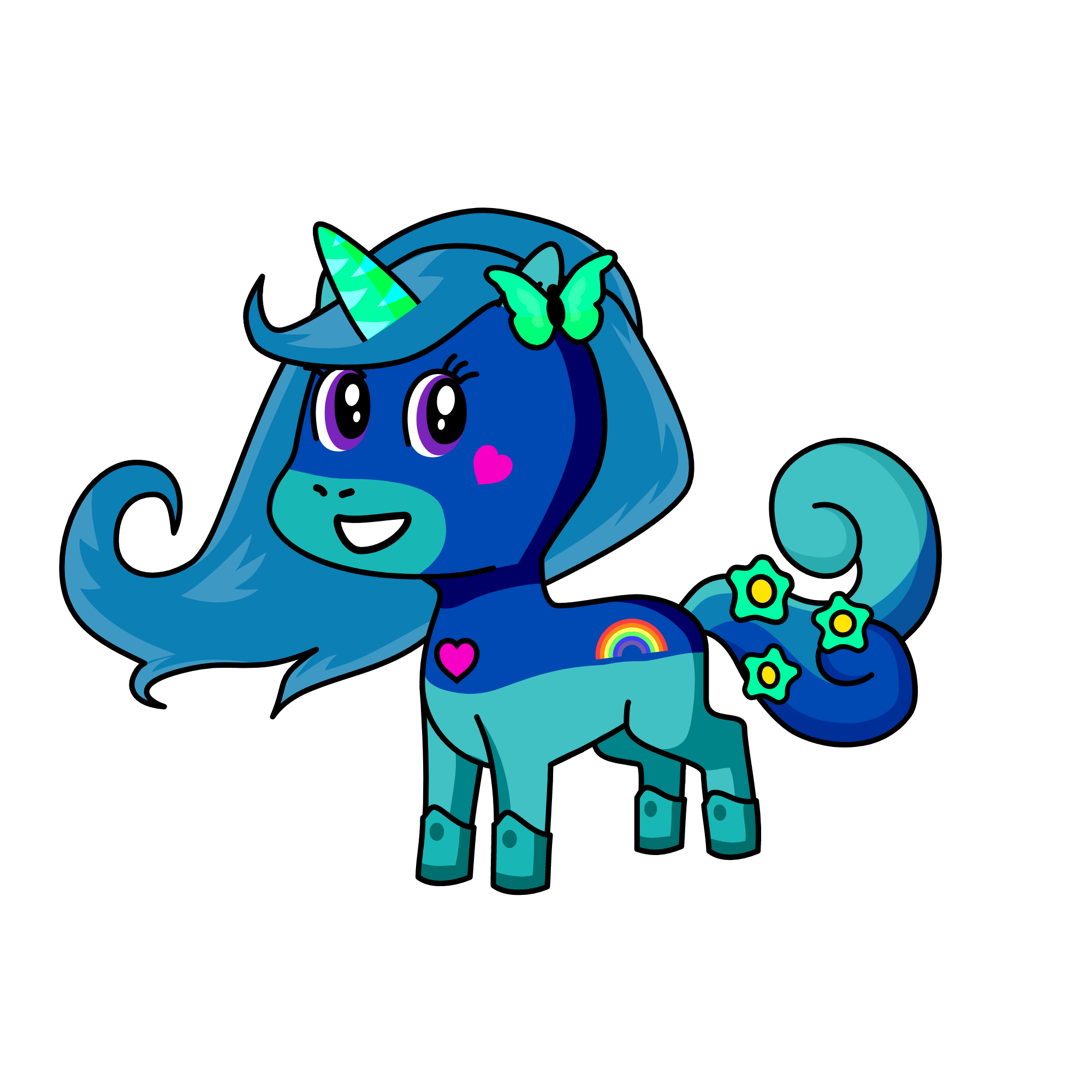 nice bluequeen, the unicorn