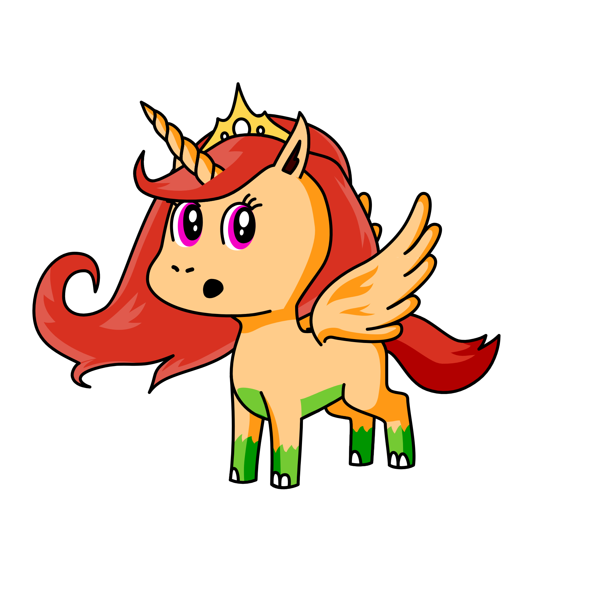 Ariel from the little mirmade, the unicorn