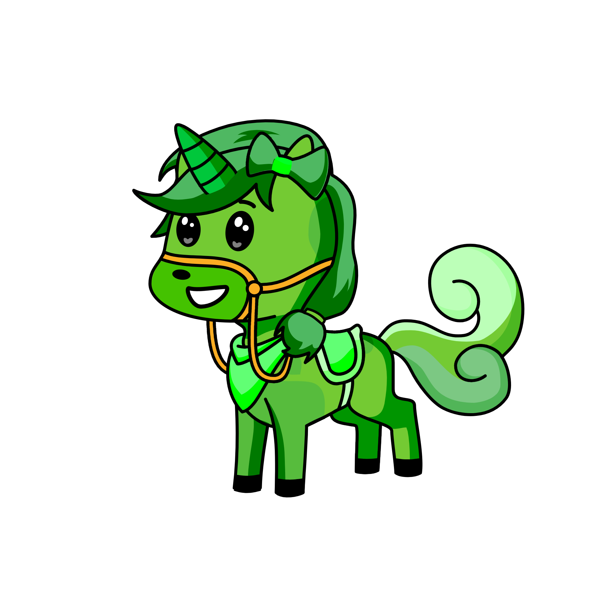 Greenie the Brownie Girl Scout, the unicorn