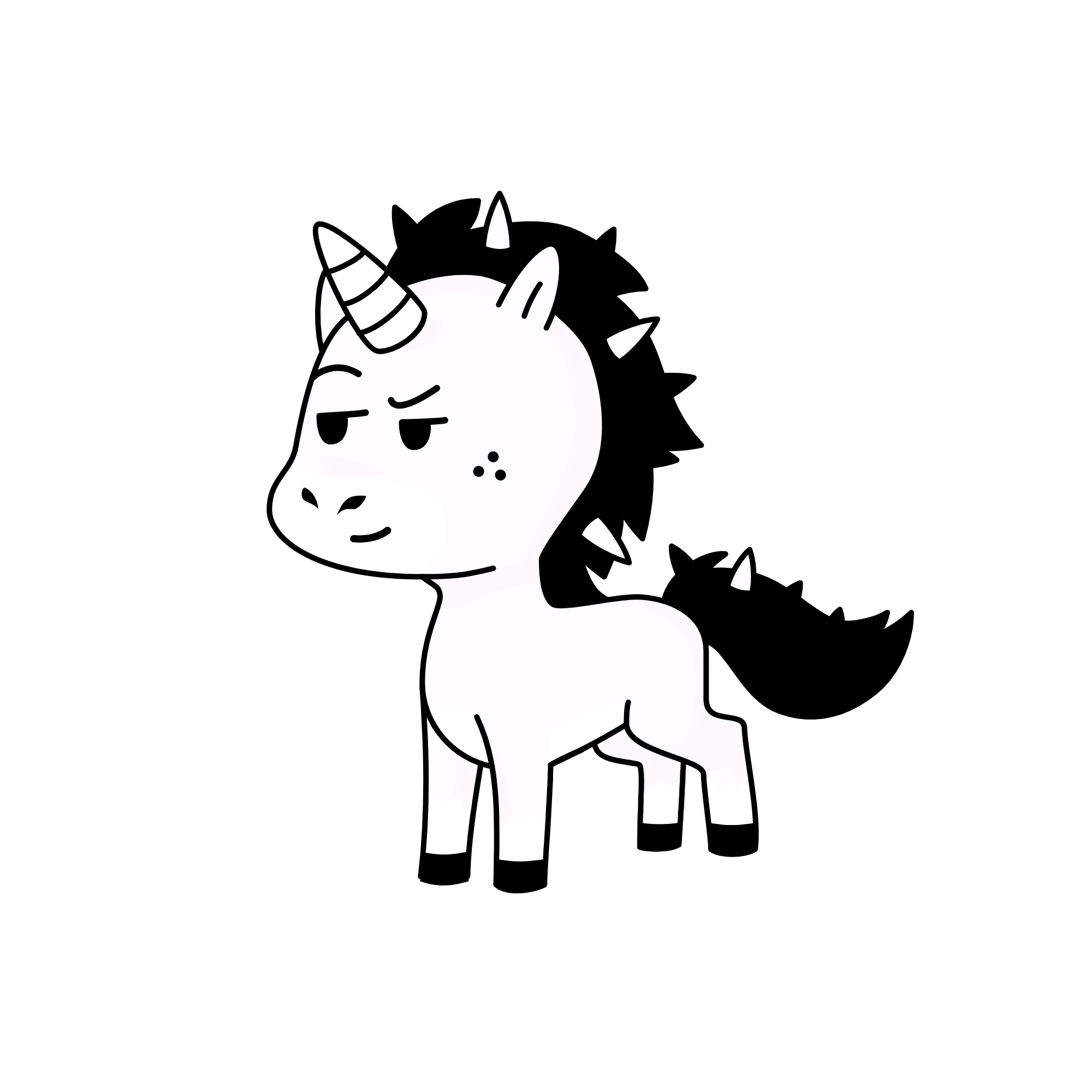 blake and white, the unicorn