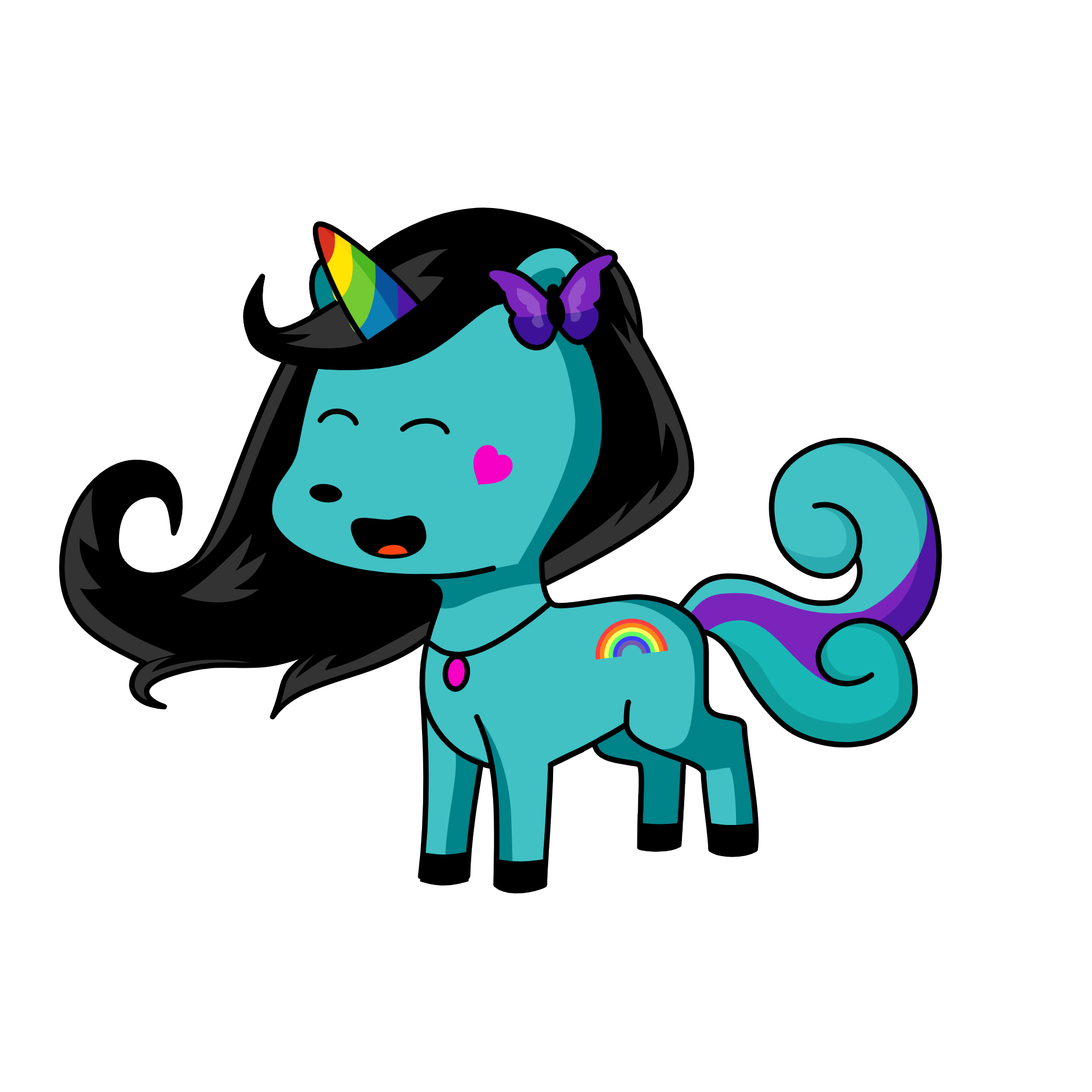 Black and Blue Beauty, the unicorn