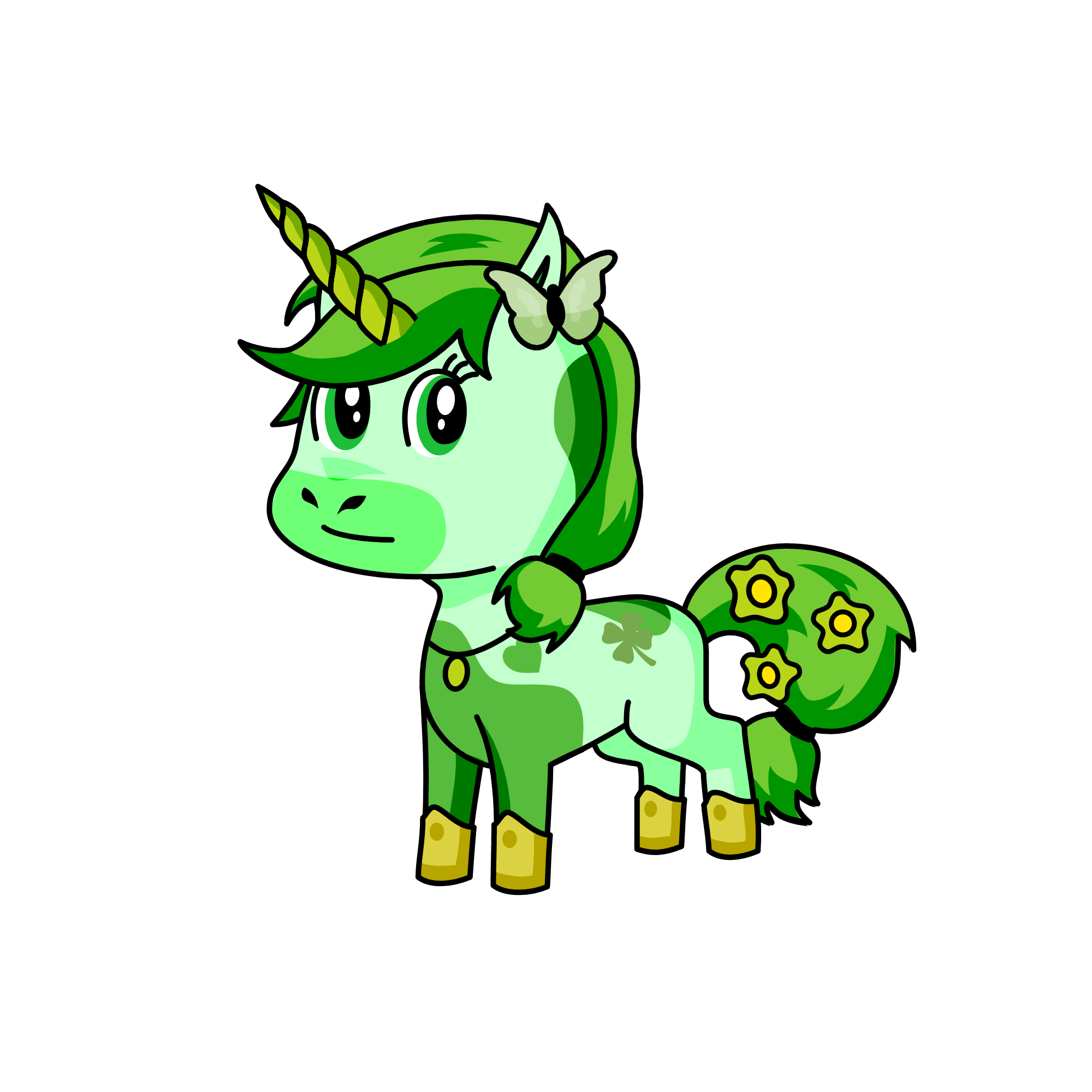 Greenie, the unicorn