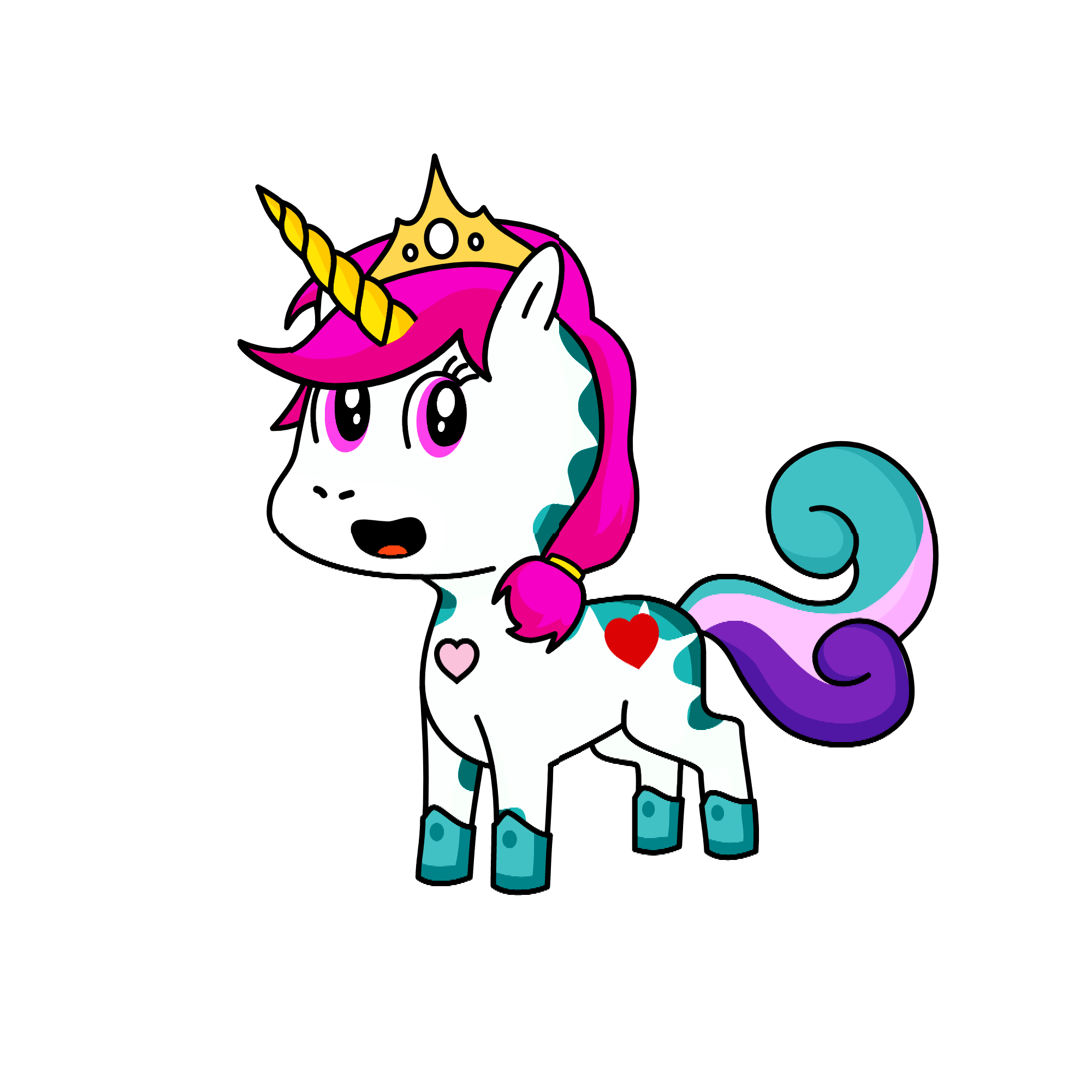 Colourful zone, the unicorn