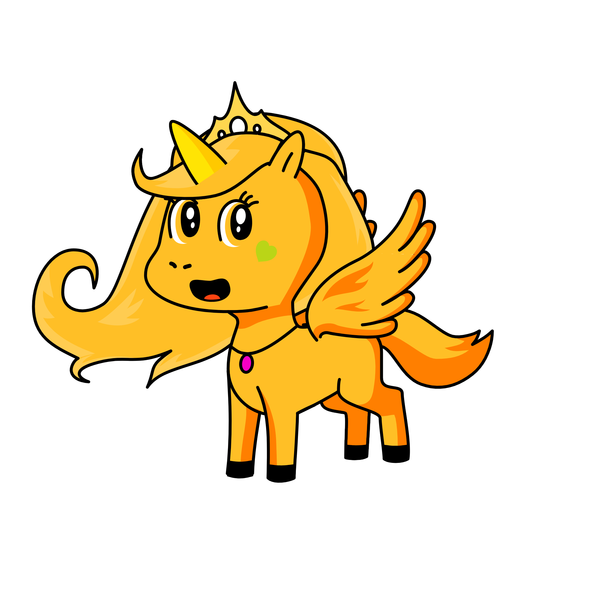 Queen Goldy, the unicorn