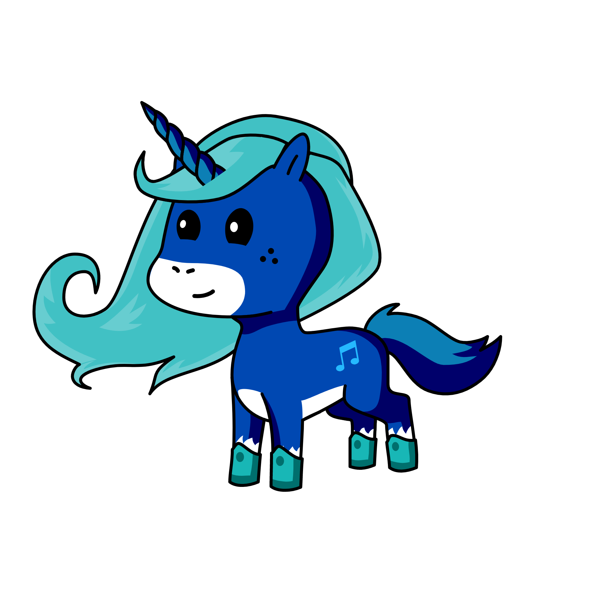BLUE, the unicorn