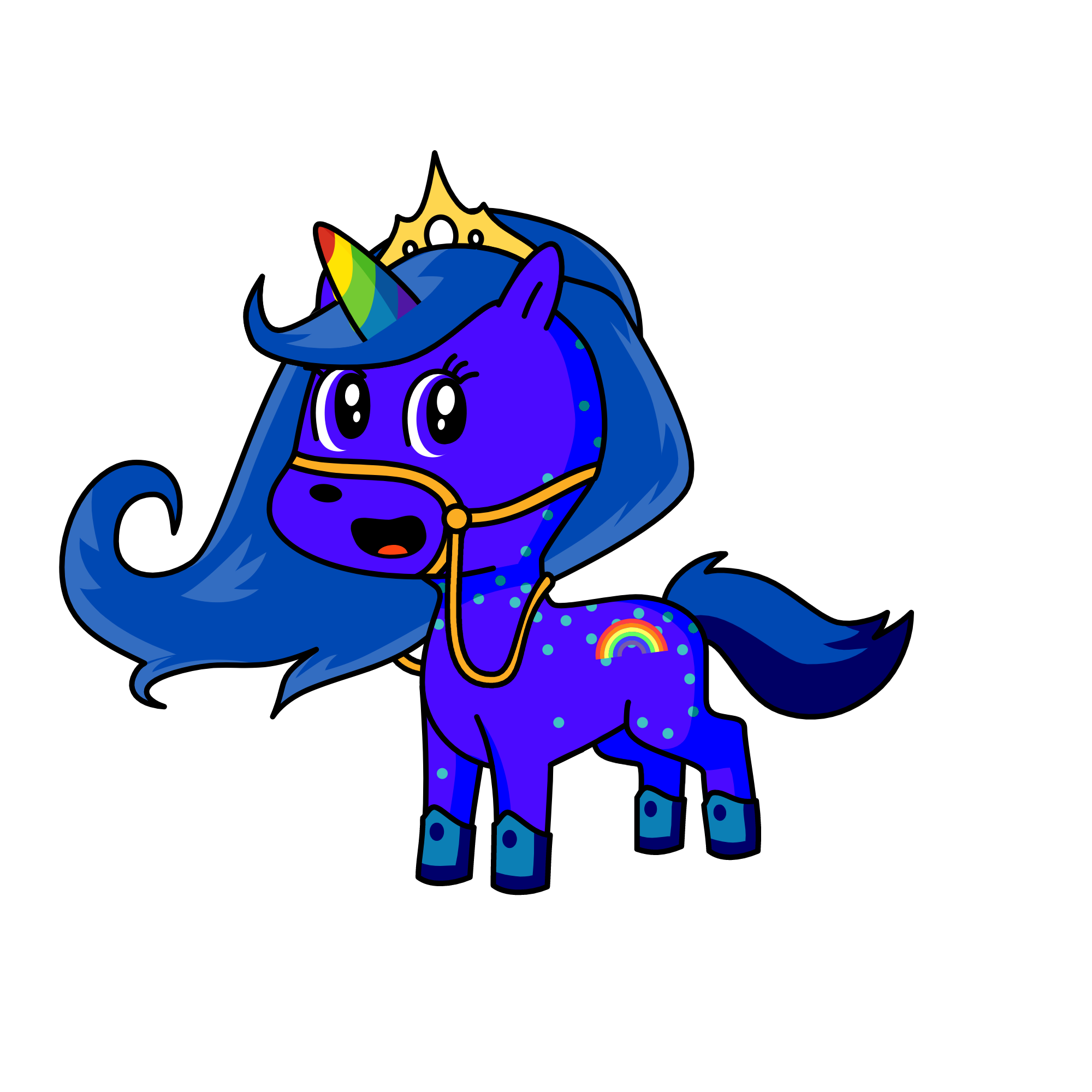 blue, the unicorn