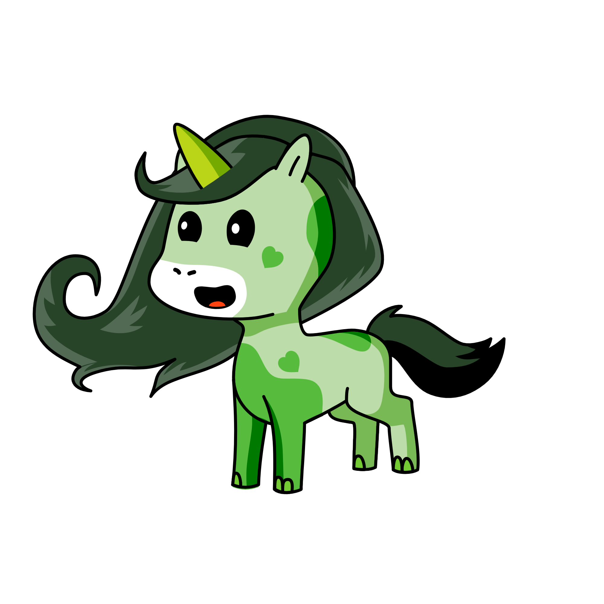 green, the unicorn
